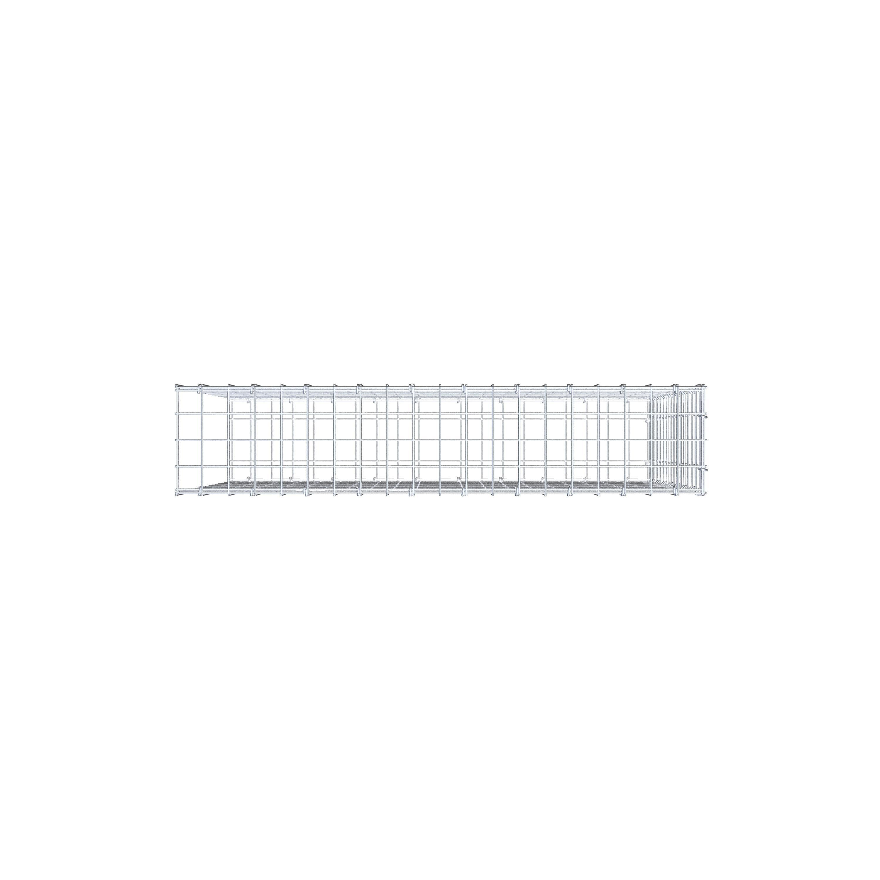 Type 2 oplegkorf 100 cm x 80 cm x 20 cm (L x H x D), maaswijdte 5 cm x 5 cm, C-ring