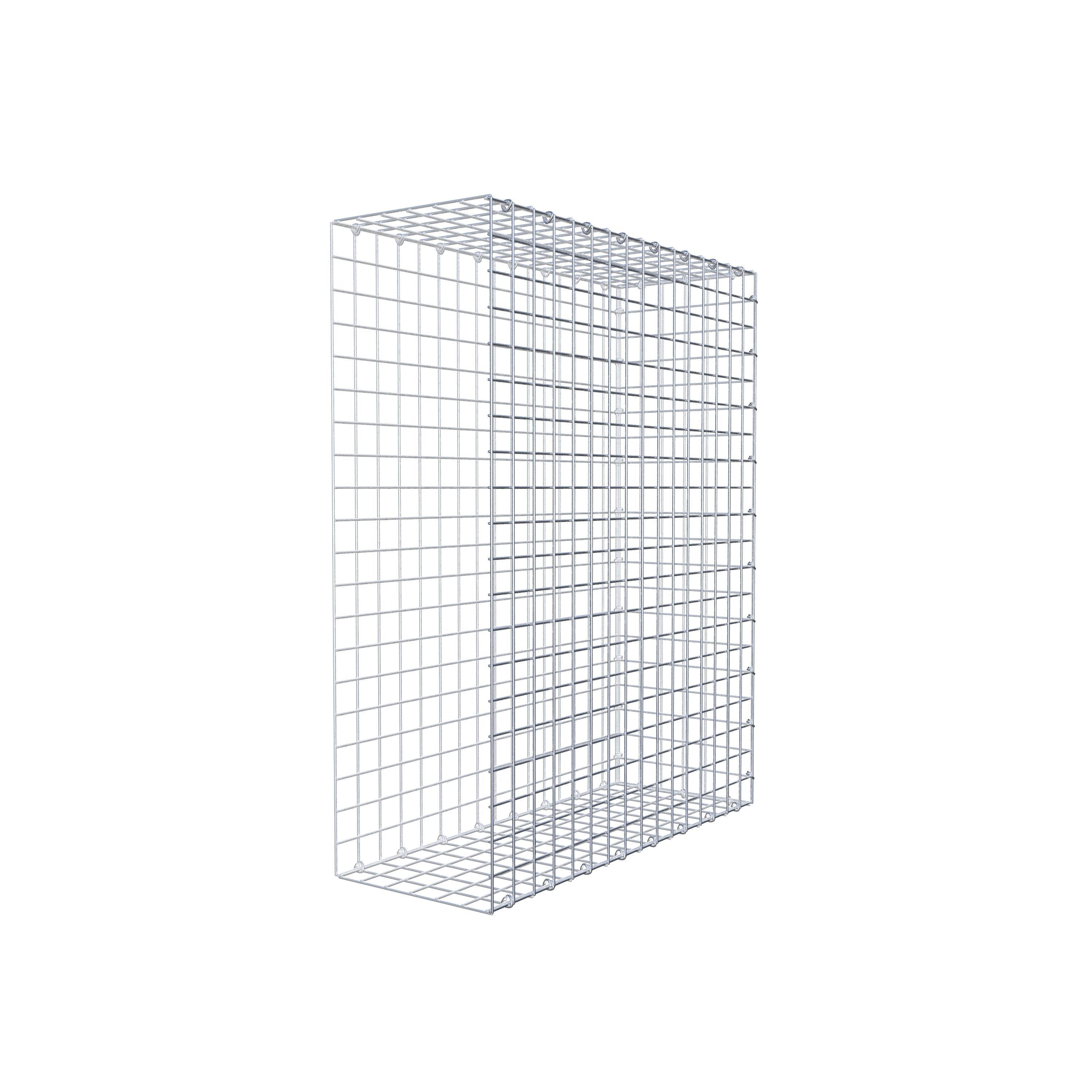 Bevestigbare schanskorf type 2 100 cm x 80 cm x 30 cm (L x H x D), maaswijdte 5 cm x 5 cm, C-ring