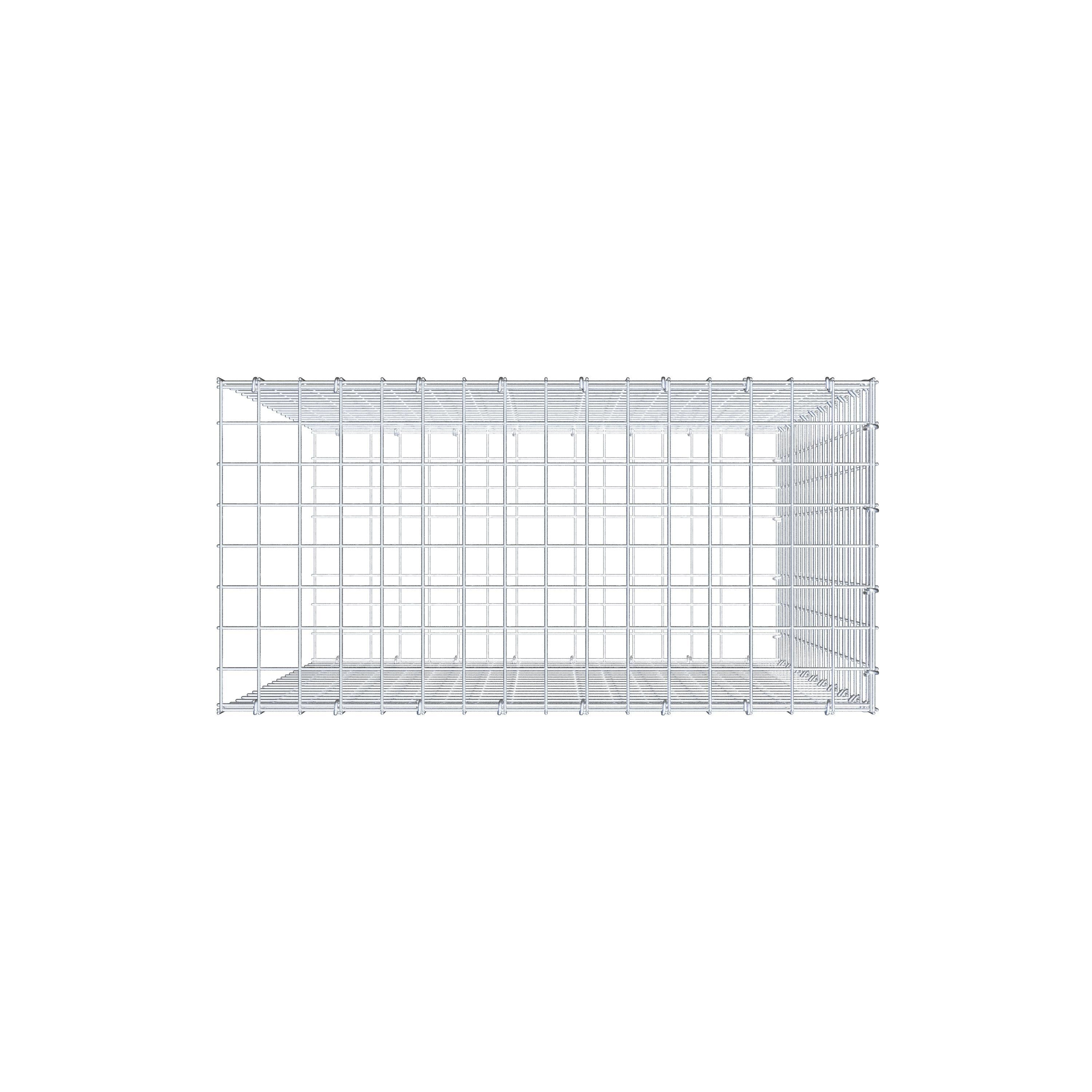 Gavión complementario de tipo 2 100 cm x 80 cm x 40 cm (largo x alto x fondo), malla 5 cm x 5 cm, anillo en C