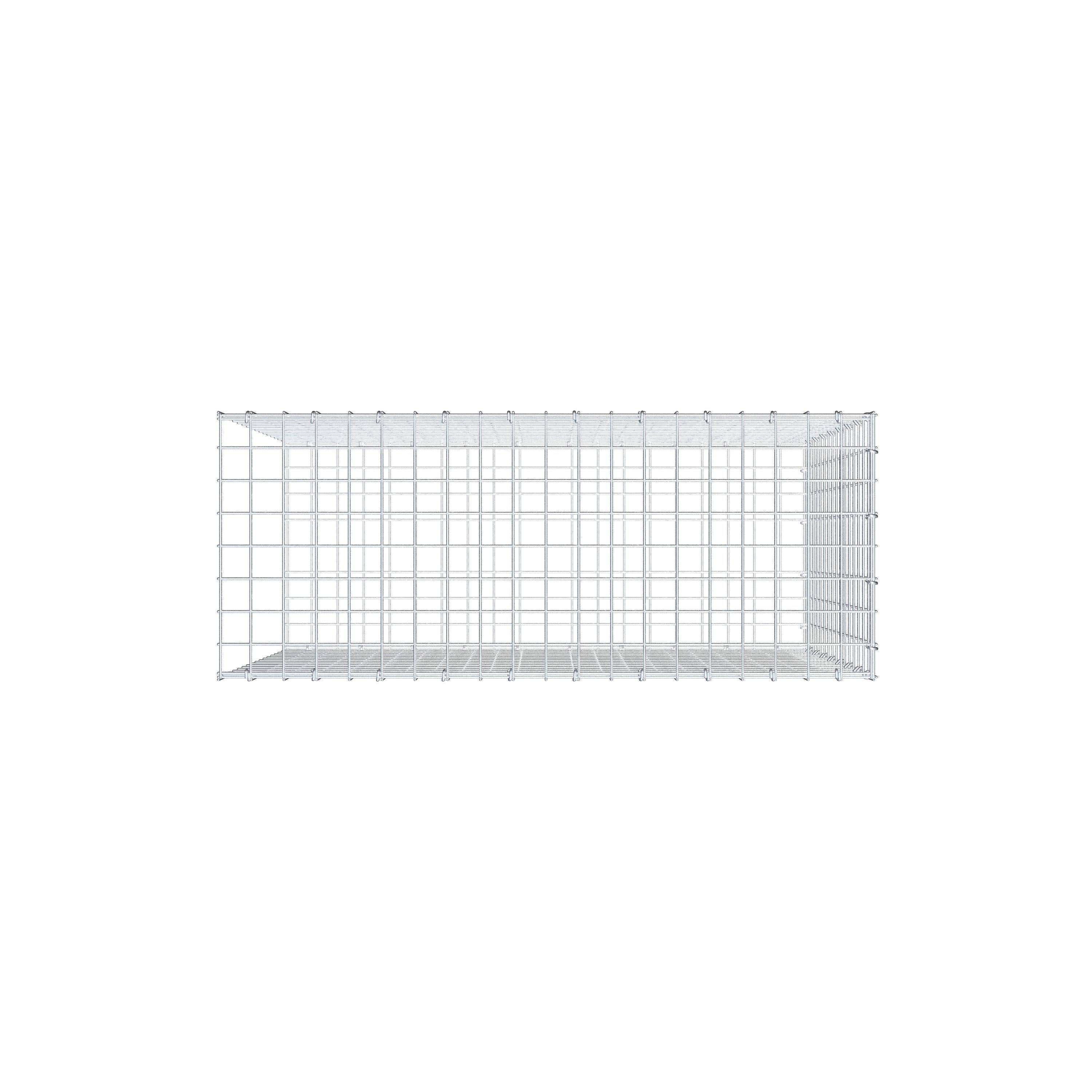 Gavión complementario de tipo 2 100 cm x 80 cm x 40 cm (largo x alto x fondo), malla 5 cm x 5 cm, anillo en C