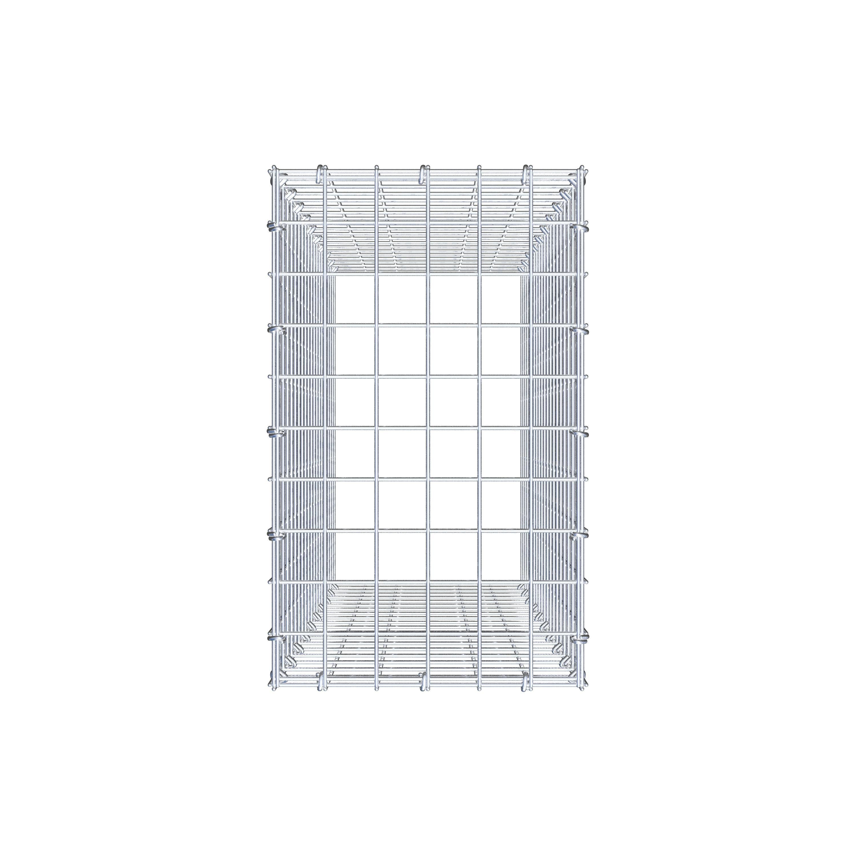 Typ 3 påbyggnadsgabion 100 cm x 30 cm x 50 cm (L x H x D), maskstorlek 5 cm x 5 cm, C-ring