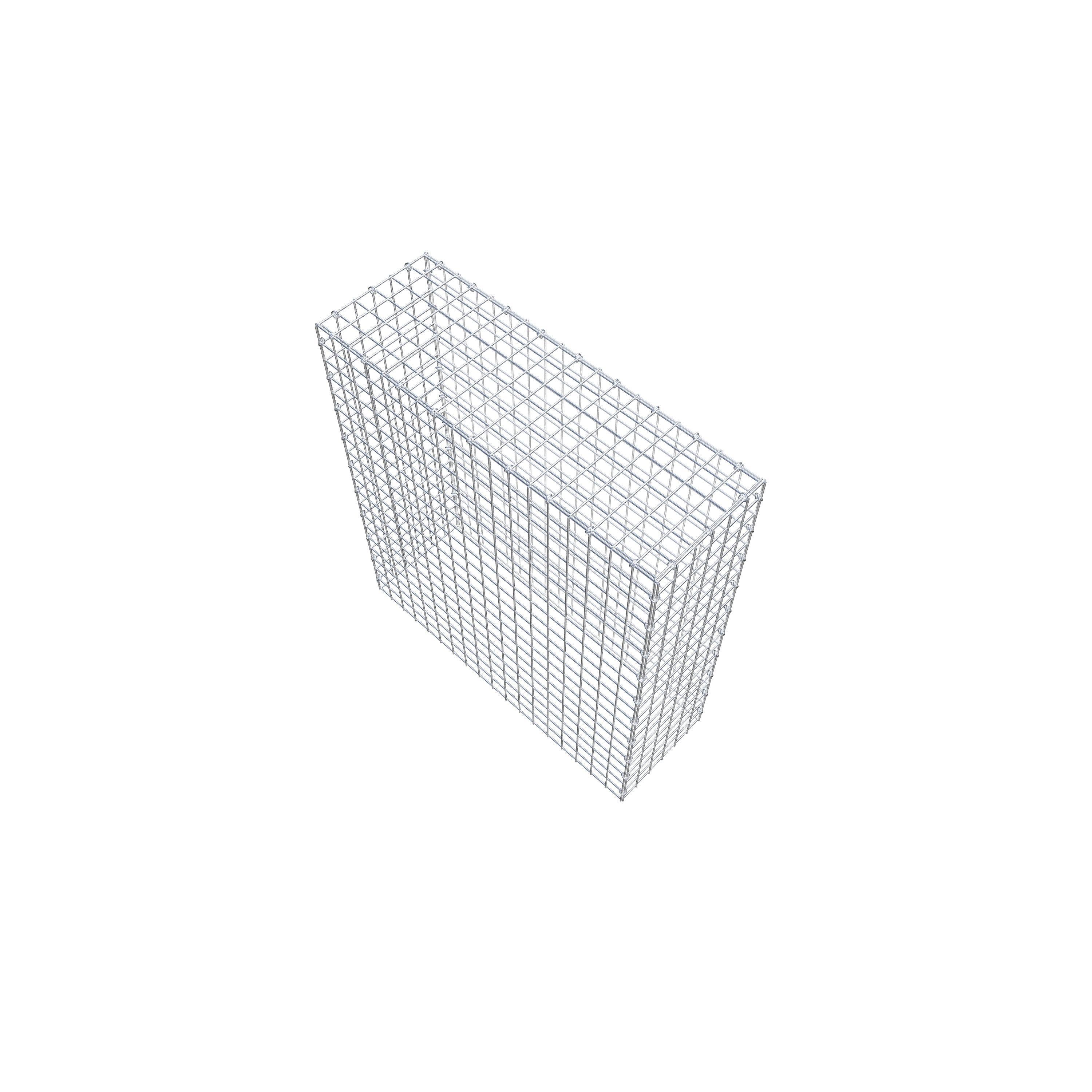 Typ 3 påbyggnadsgabion 100 cm x 90 cm x 30 cm (L x H x D), maskstorlek 5 cm x 5 cm, C-ring