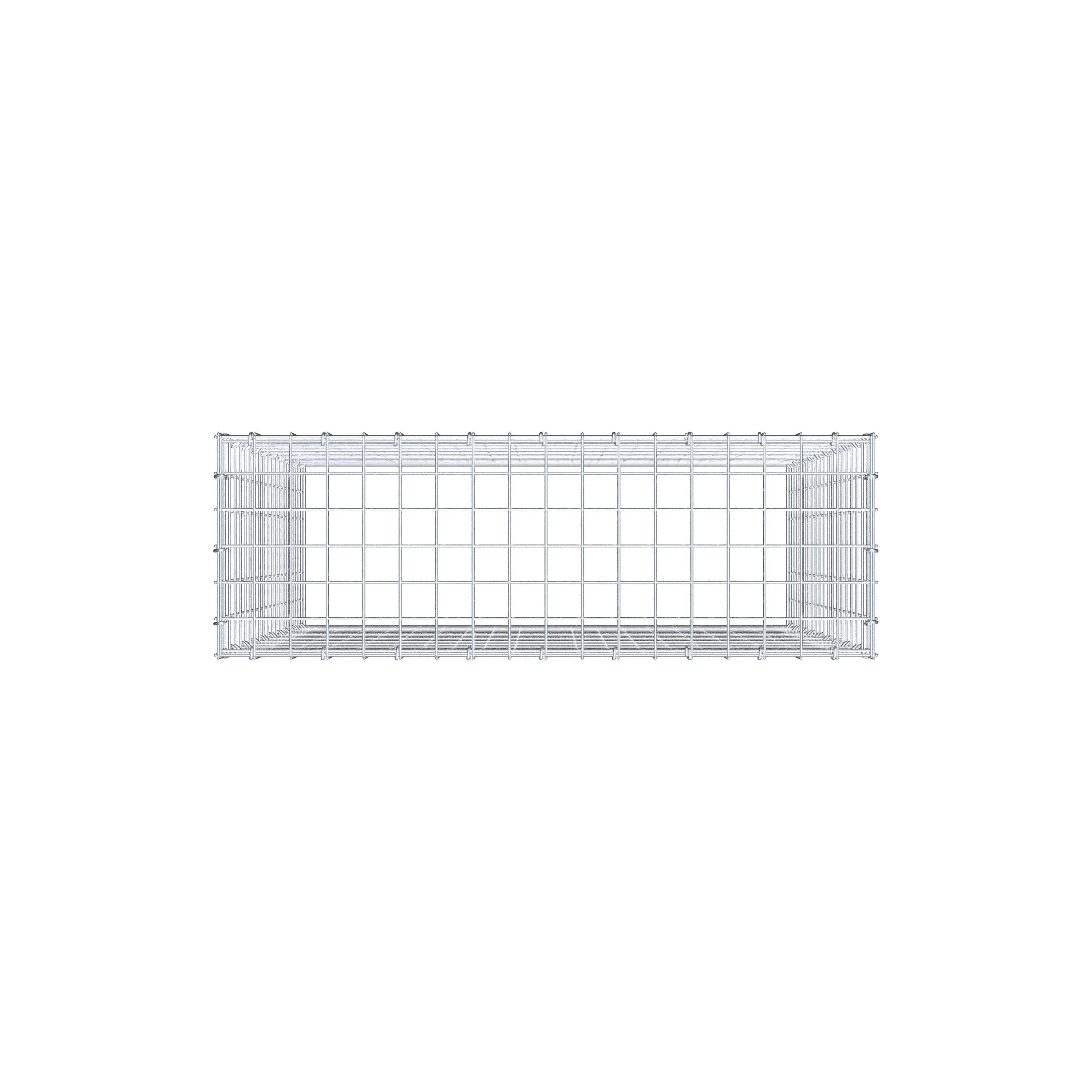 Typ 3 påbyggnadsgabion 100 cm x 90 cm x 30 cm (L x H x D), maskstorlek 5 cm x 5 cm, C-ring