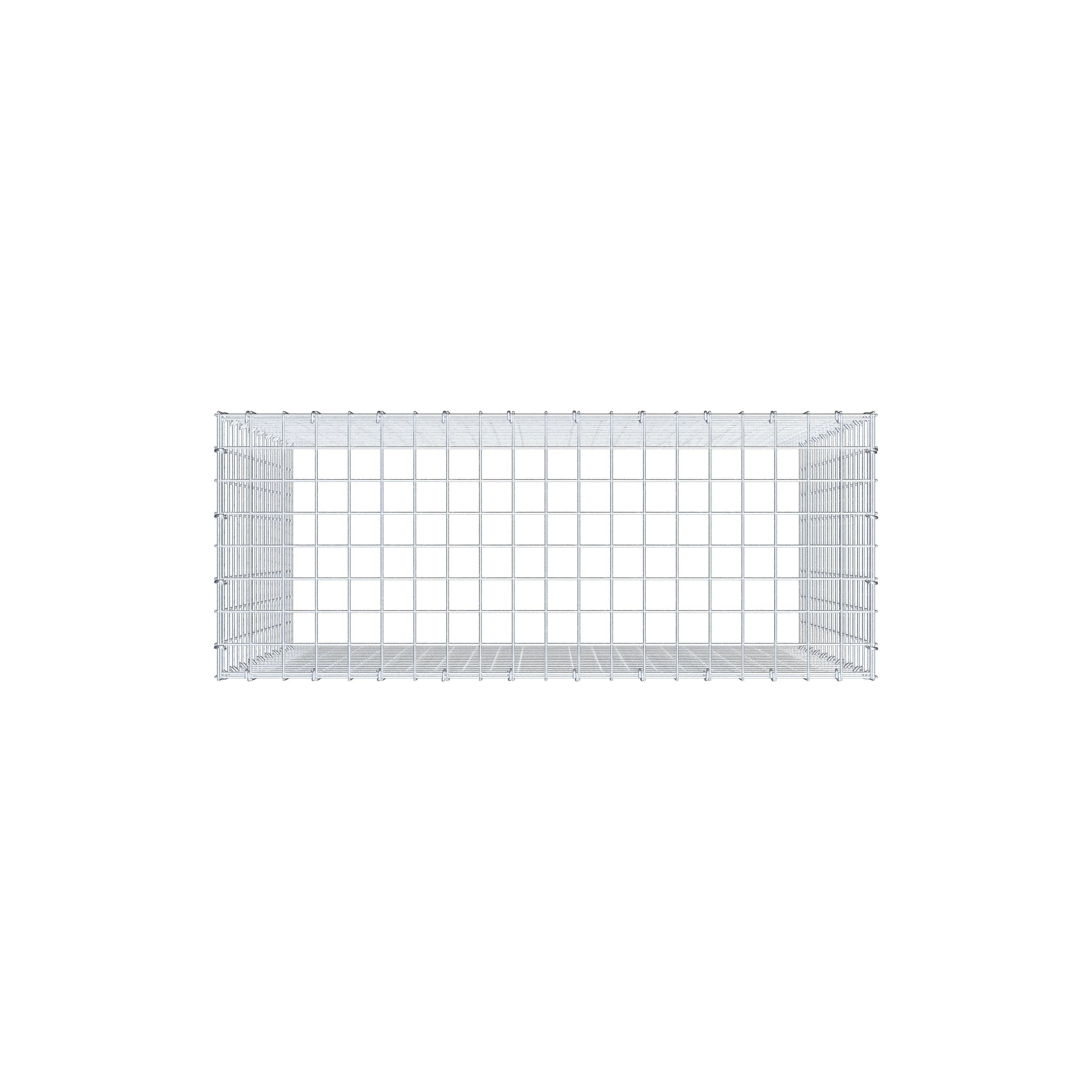 Typ 3 påbyggnadsgabion 100 cm x 90 cm x 40 cm (L x H x D), maskstorlek 5 cm x 5 cm, C-ring