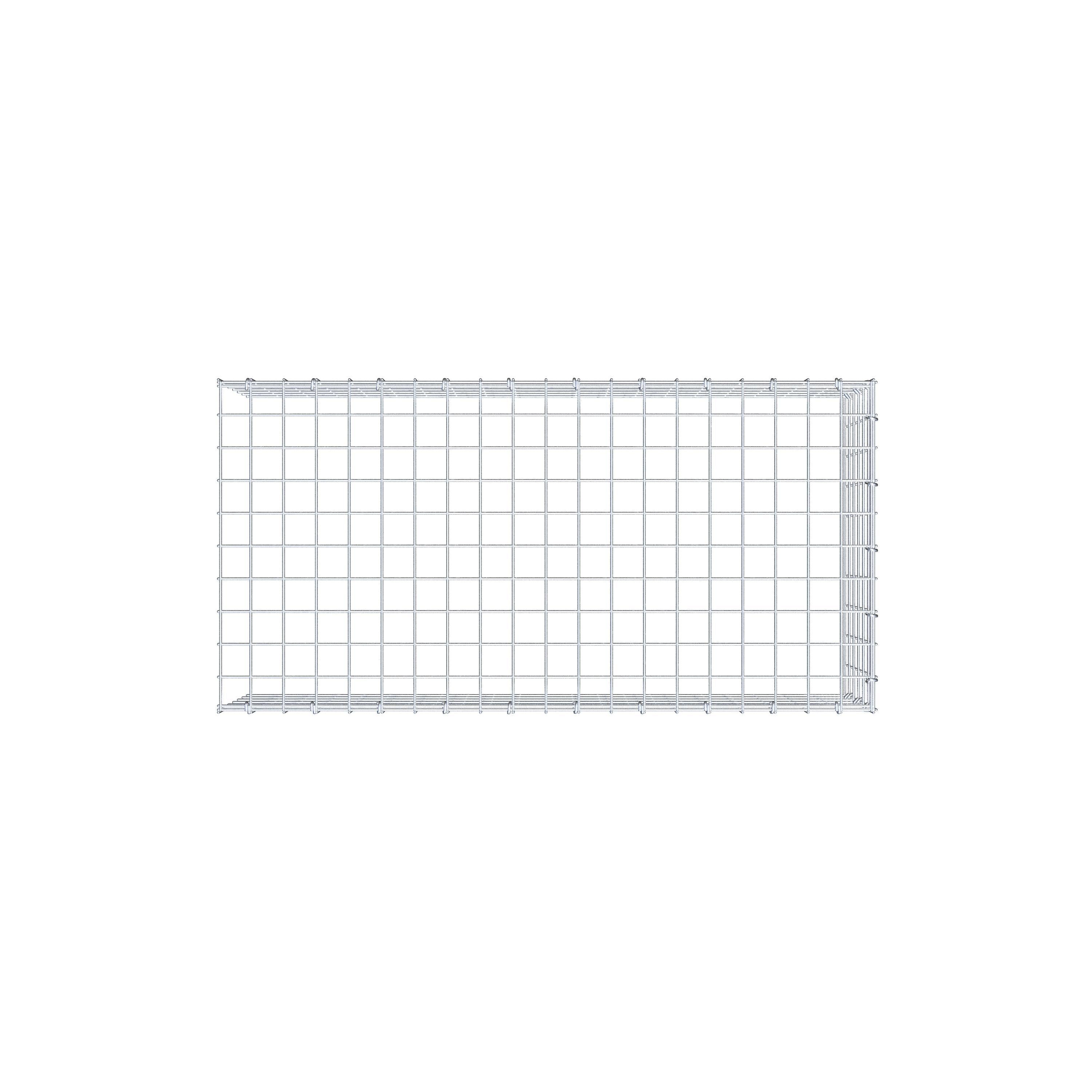 Monteret gabion type 4 100 cm x 30 cm x 50 cm (L x H x D), maskestørrelse 5 cm x 5 cm, C-ring