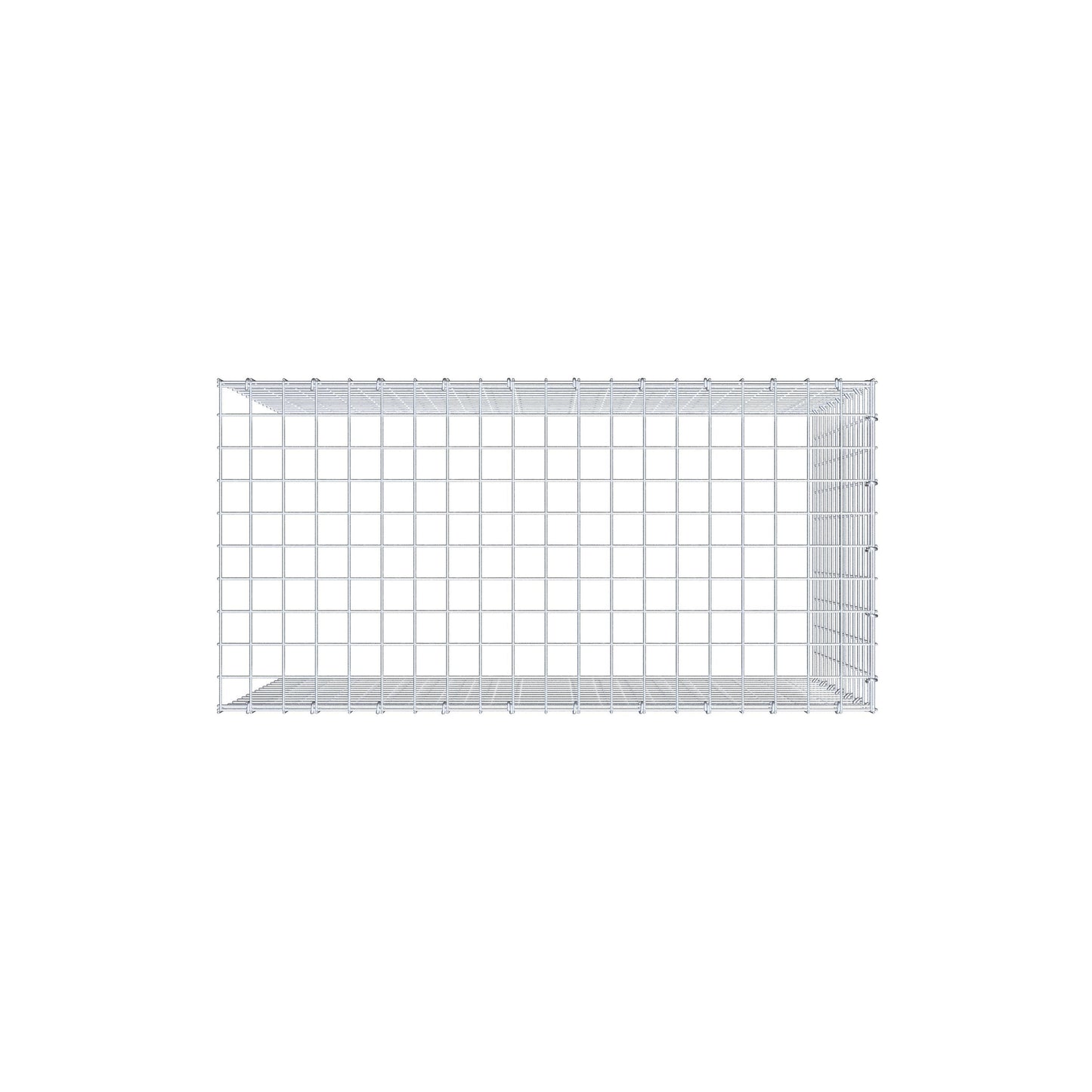 Monteret gabion type 4 100 cm x 70 cm x 50 cm (L x H x D), maskestørrelse 5 cm x 5 cm, C-ring