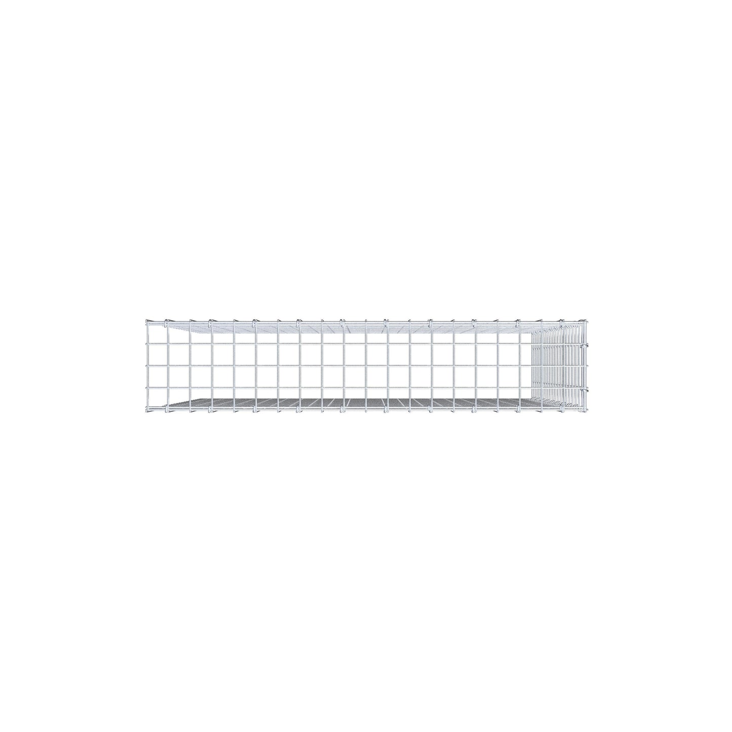 Monteret gabion type 4 100 cm x 100 cm x 20 cm (L x H x D), maskestørrelse 5 cm x 5 cm, C-ring