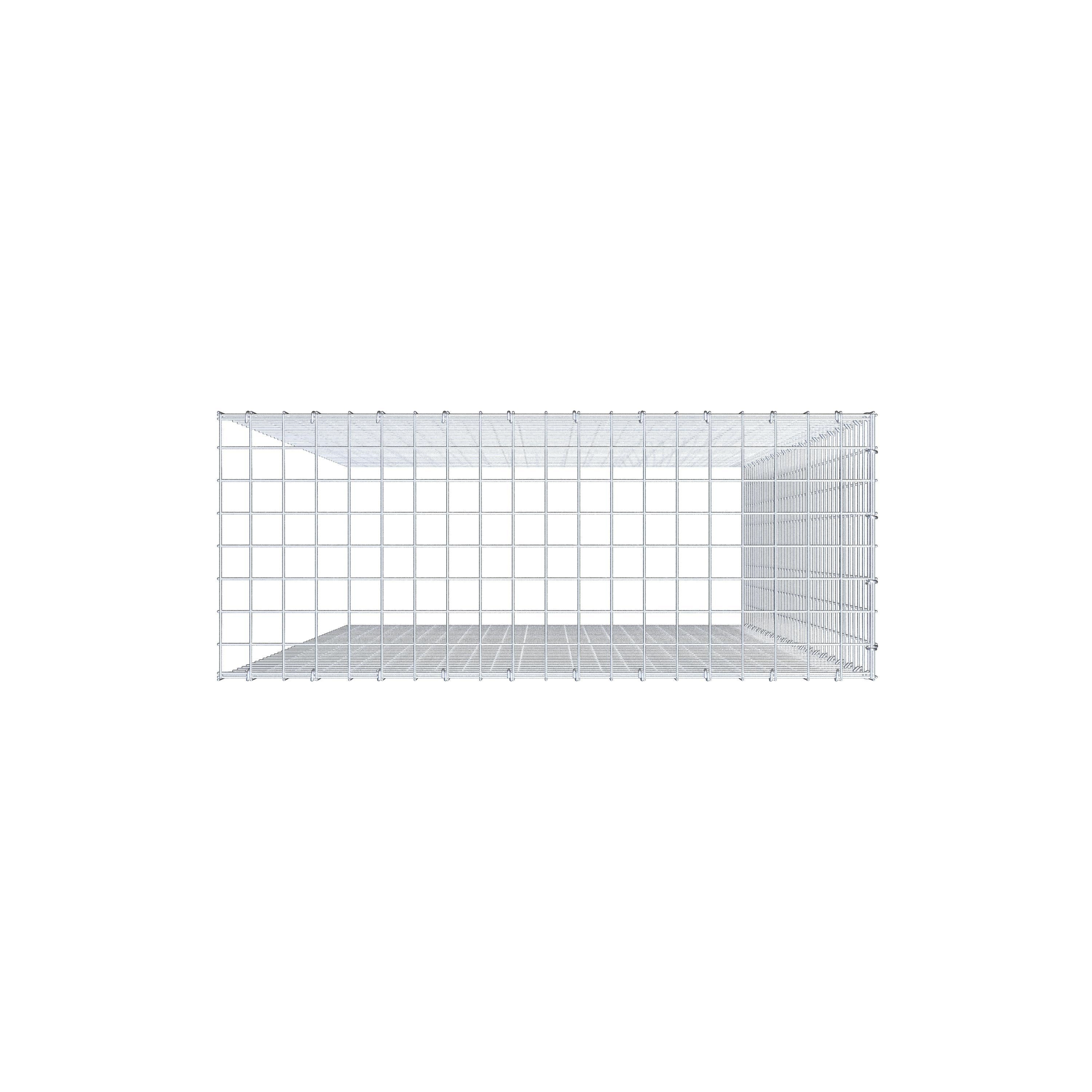 Fourche rapportée type 4 200 cm x 100 cm x 40 cm (L x H x P), mailles 5 cm x 5 cm, anneau C
