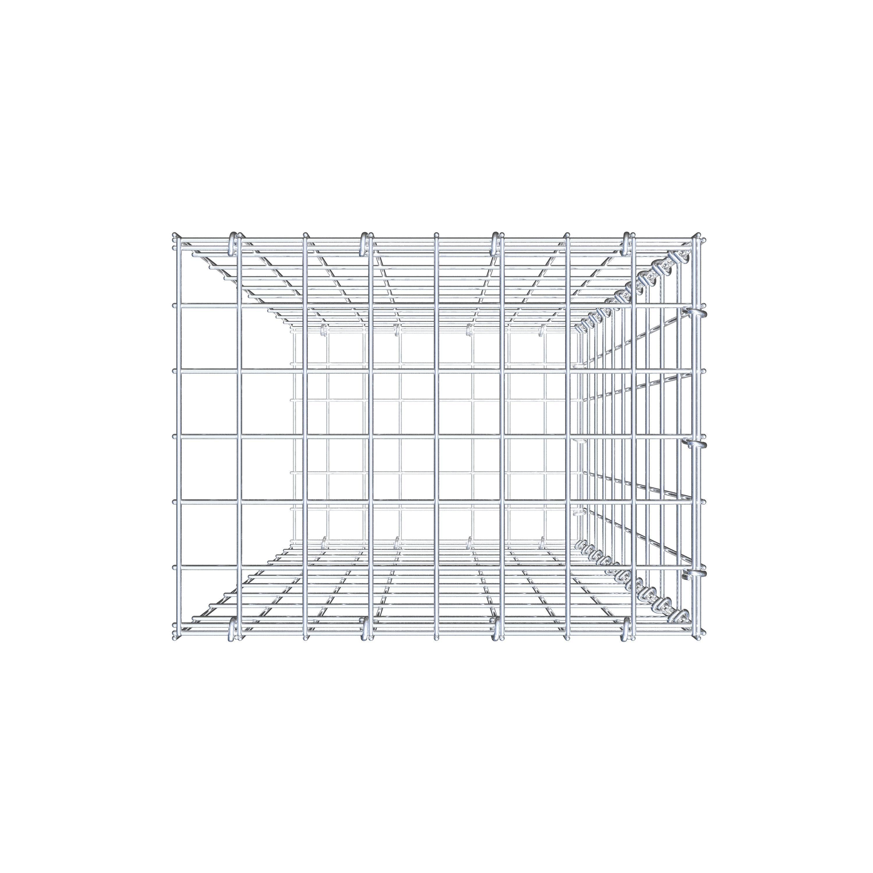 Monteret gabion type 2 100 cm x 40 cm x 30 cm, maskestørrelse 5 cm x 10 cm, C-ring