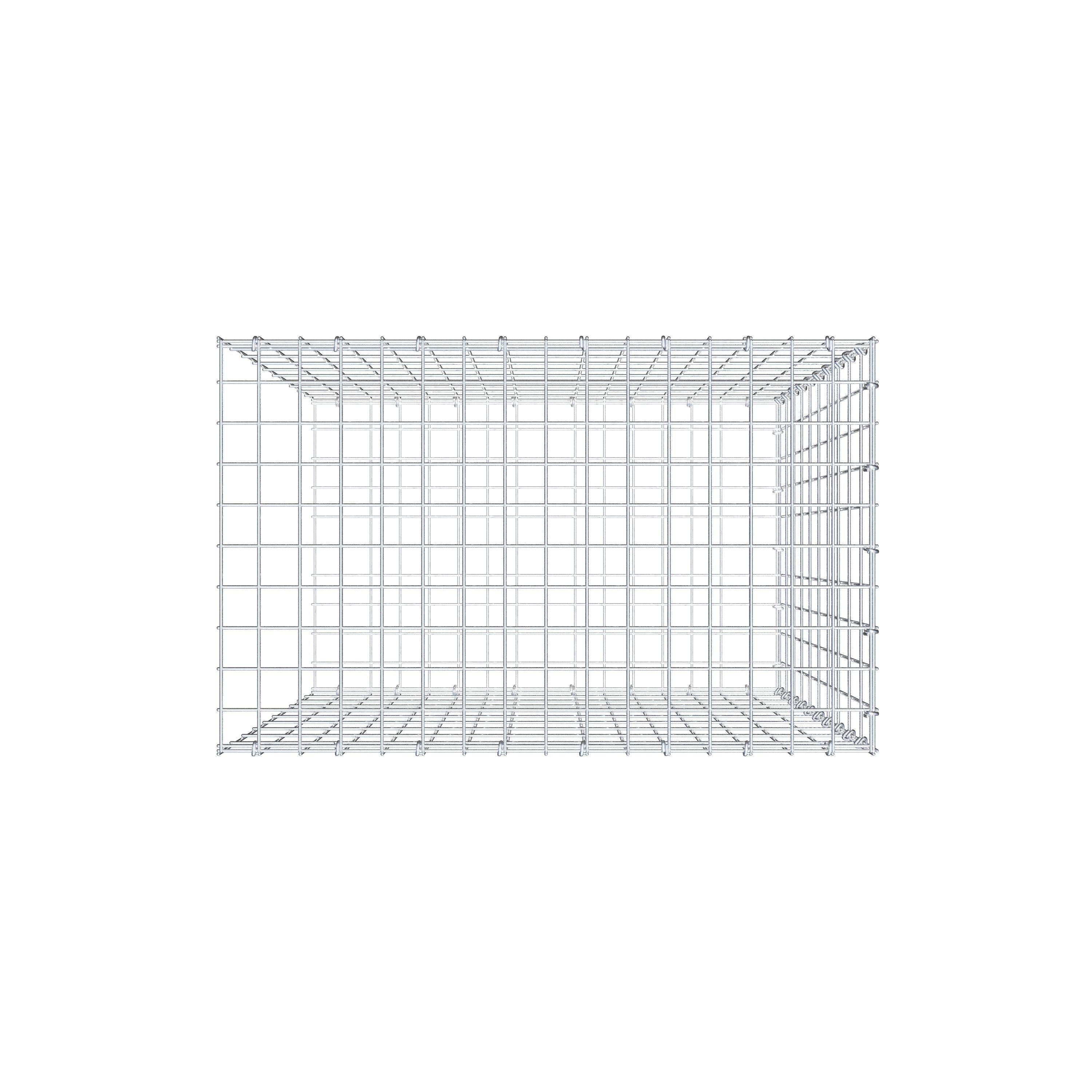 Opzetpaal type 2 100 cm x 80 cm x 50 cm, maaswijdte 5 cm x 10 cm, C-ring