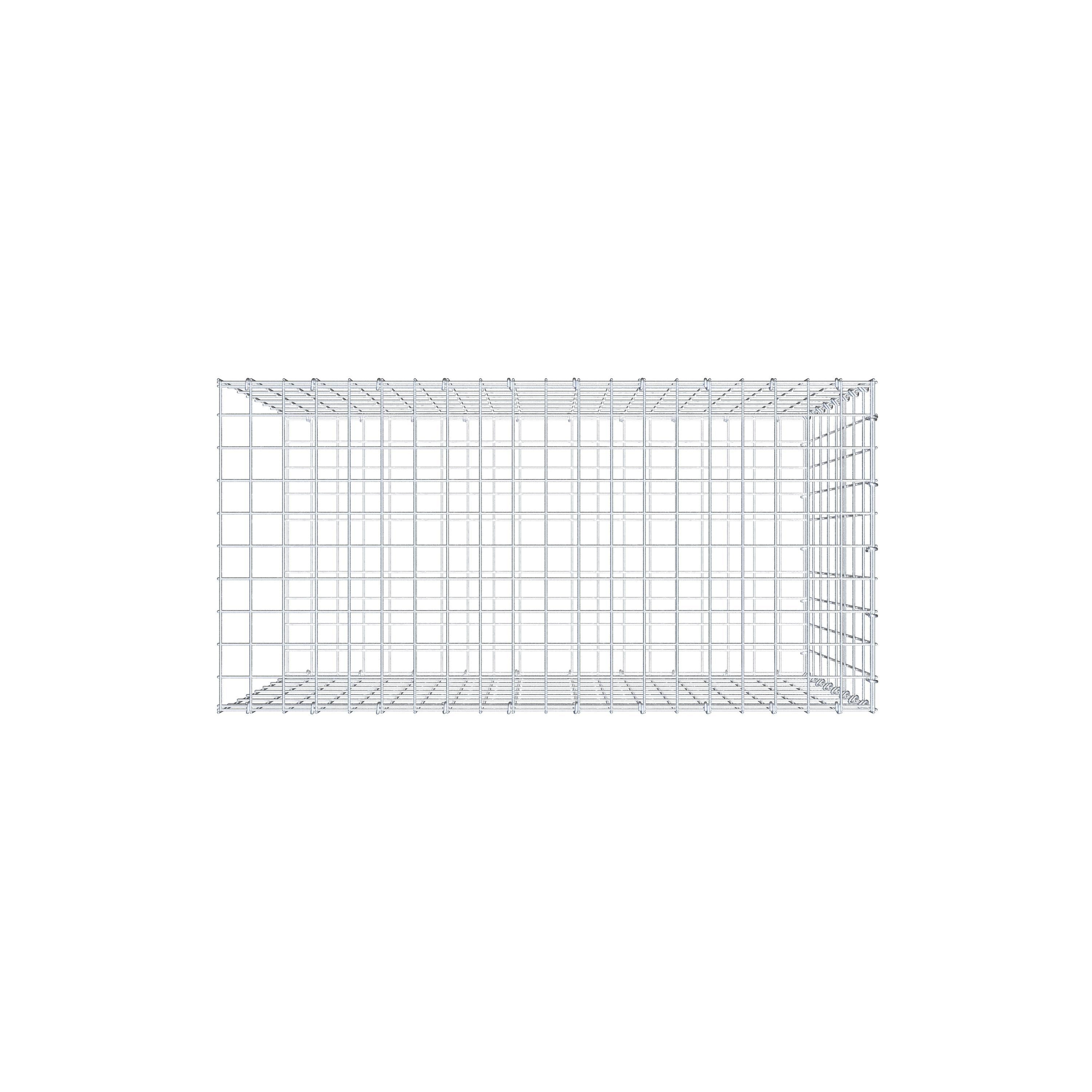 Opzetpaal type 2 100 cm x 80 cm x 50 cm, maaswijdte 5 cm x 10 cm, C-ring