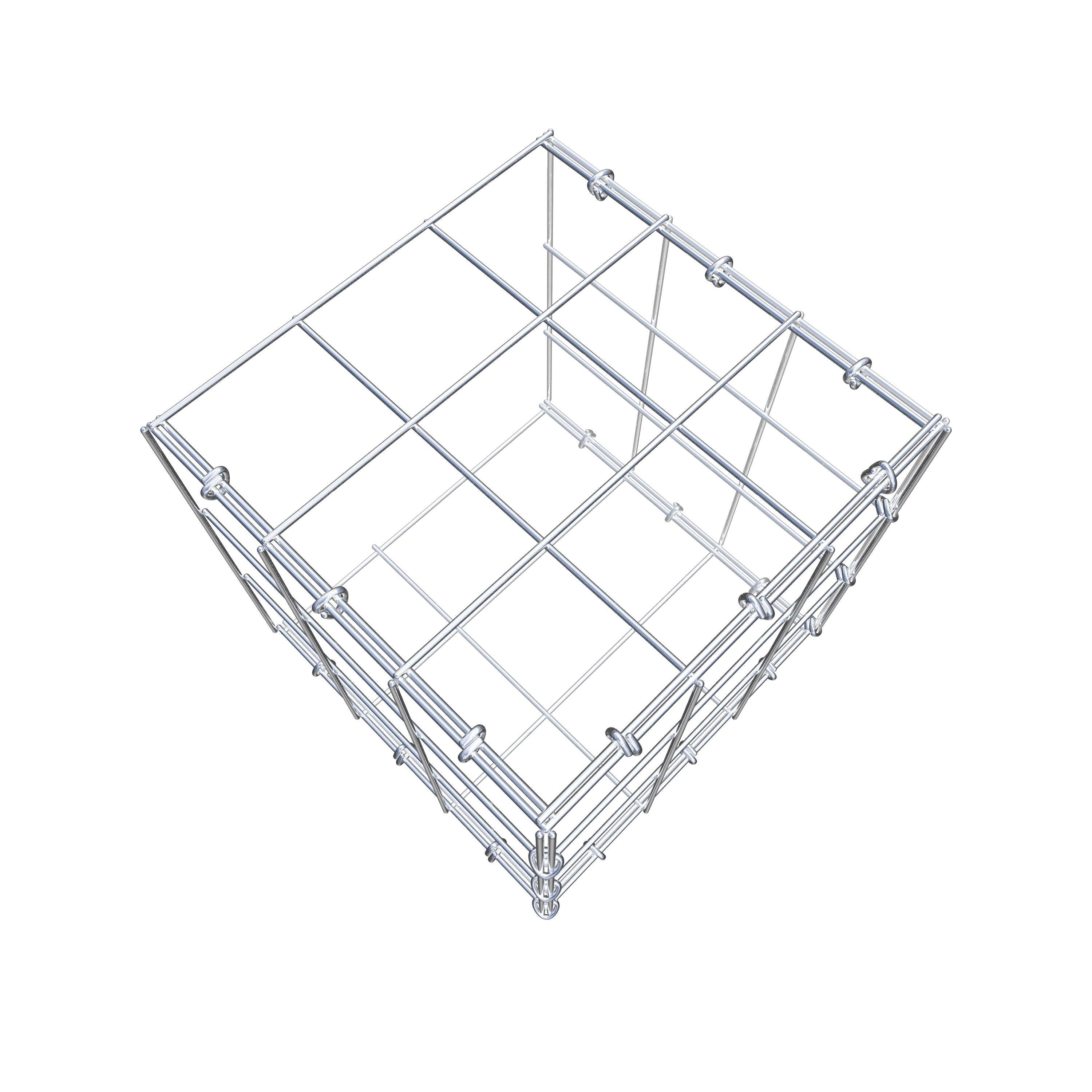 Fourche rapportée type 2 30 cm x 30 cm x 30 cm (L x H x P), maille 10 cm x 10 cm, anneau en C