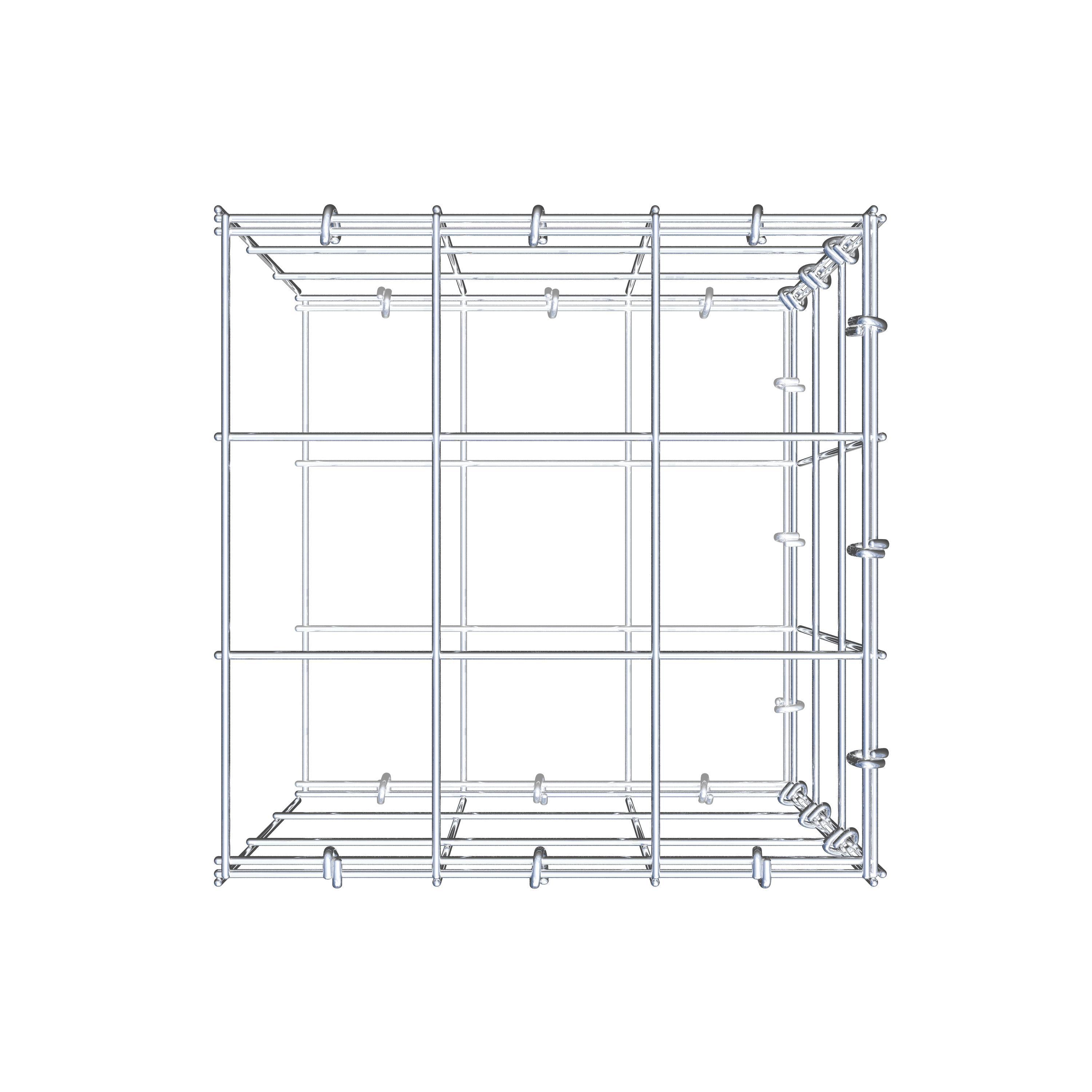 Fourche rapportée type 2 30 cm x 30 cm x 30 cm (L x H x P), maille 10 cm x 10 cm, anneau en C