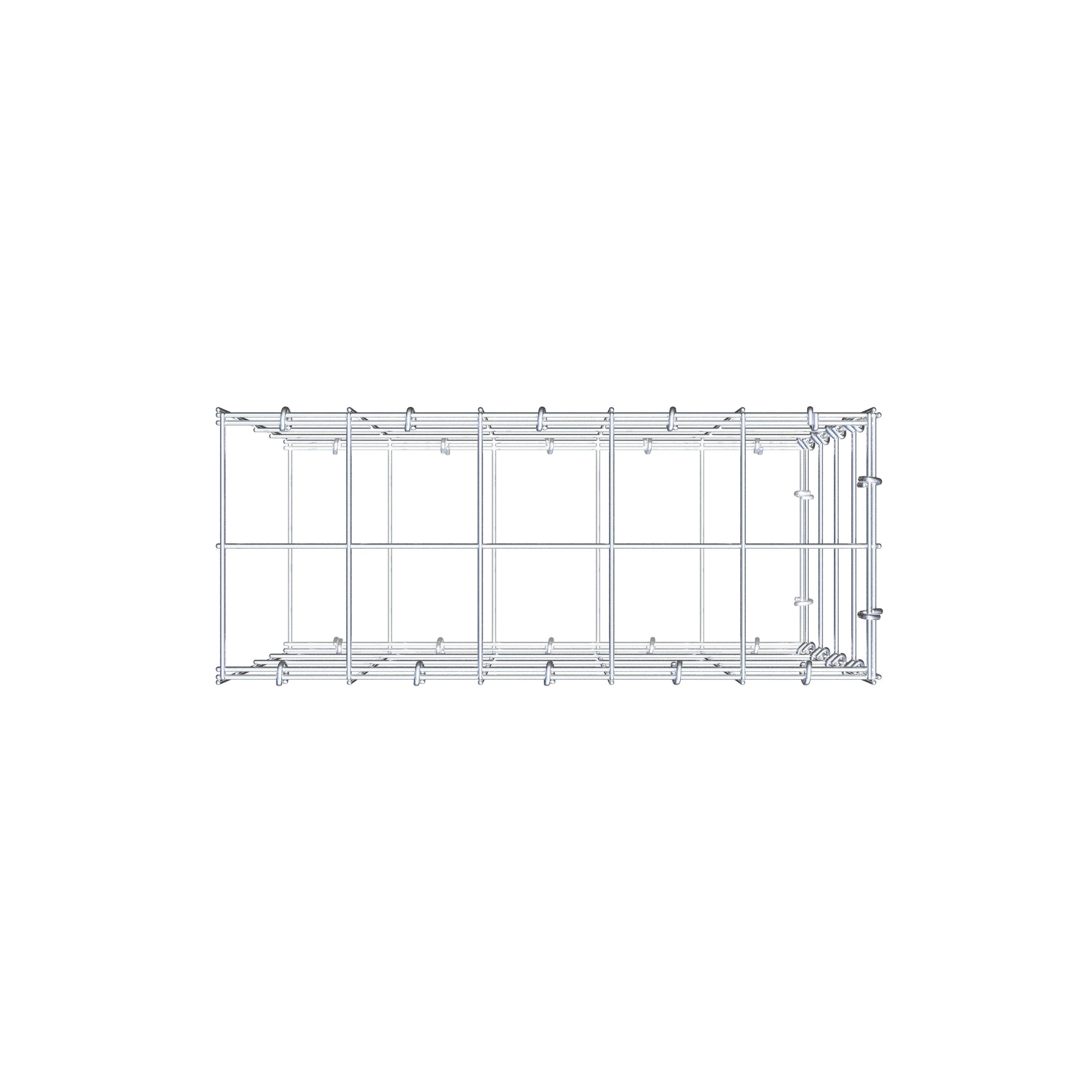 Mounted gabion type 2 50 cm x 40 cm x 20 cm (L x H x D), mesh size 10 cm x 10 cm, C-ring