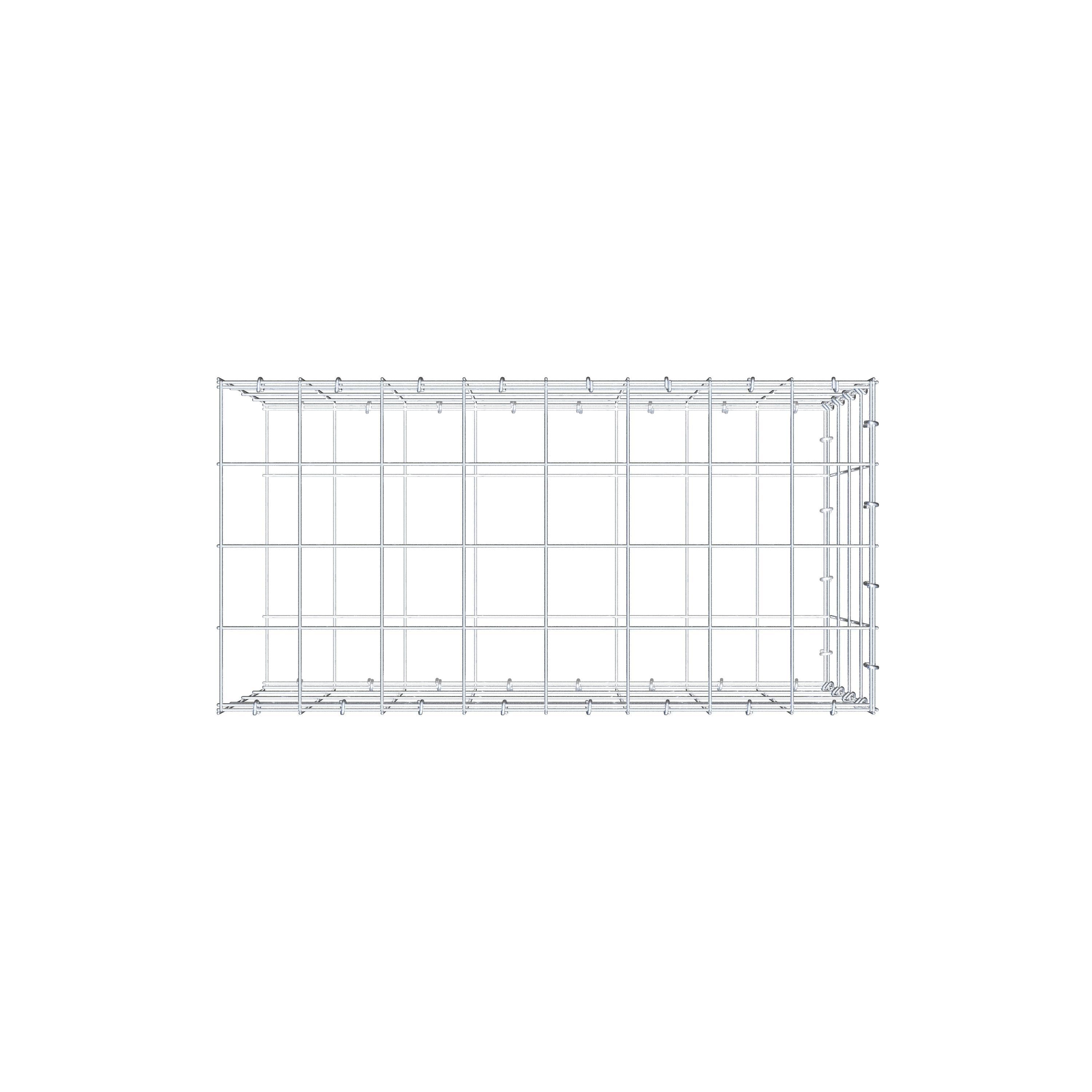 Fourche rapportée type 2 80 cm x 40 cm x 40 cm (L x H x P), mailles 10 cm x 10 cm, anneau en C