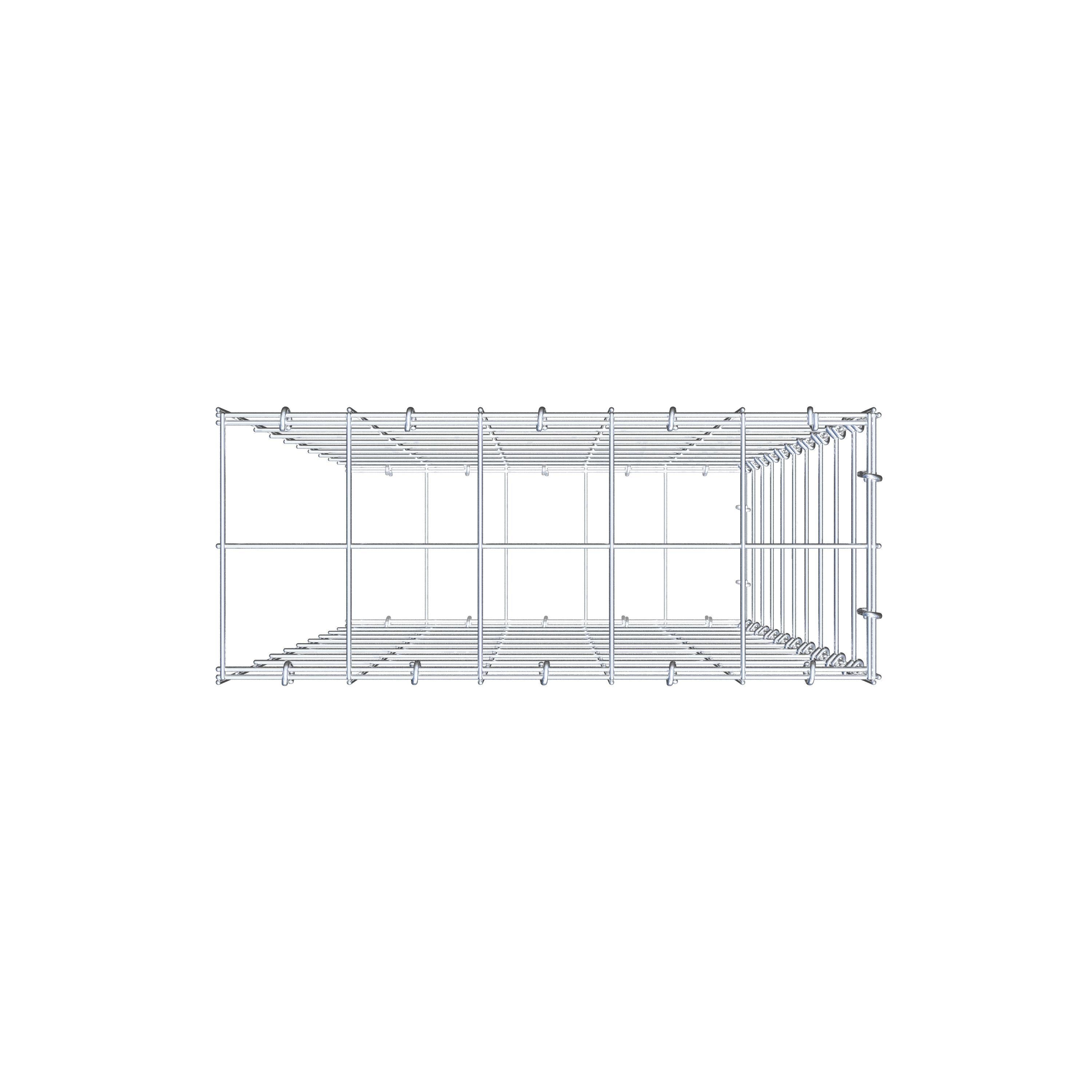 Mounted gabion type 2 100 cm x 50 cm x 20 cm (L x H x D), mesh size 10 cm x 10 cm, C-ring