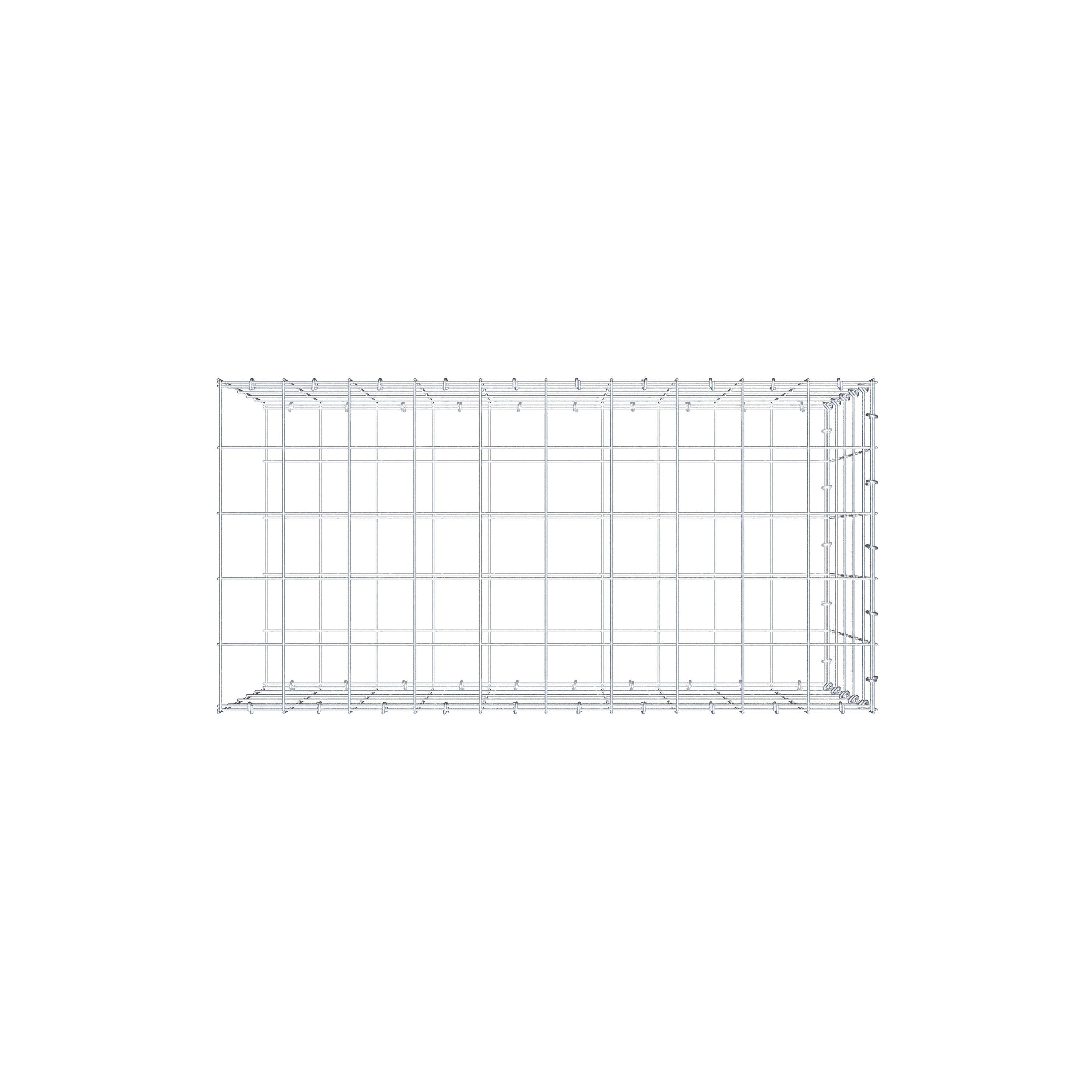 Gabião tipo 2 100 cm x 50 cm x 50 cm (C x A x P), malhagem 10 cm x 10 cm, anel C