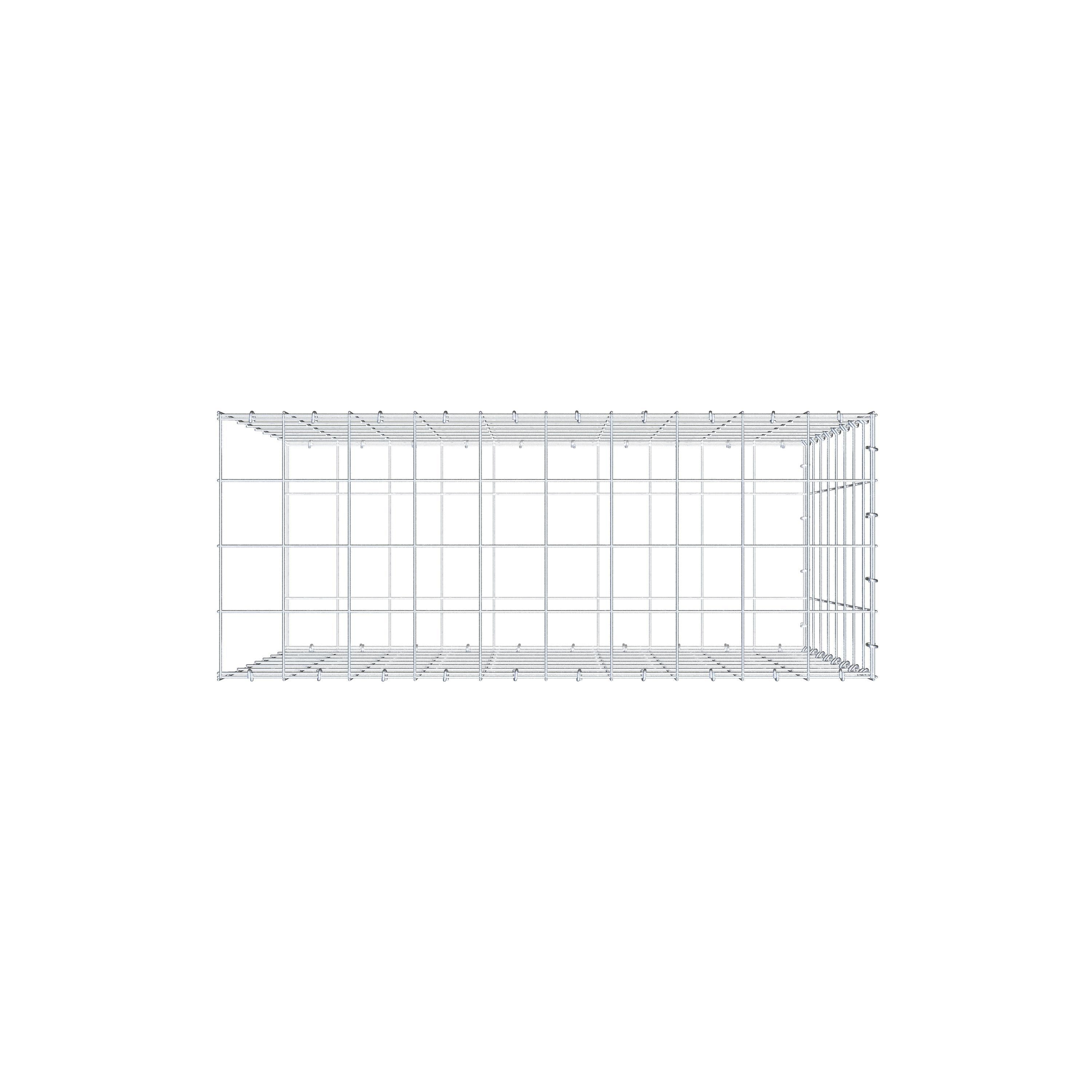 Fourche rapportée type 2 100 cm x 80 cm x 40 cm (L x H x P), mailles 10 cm x 10 cm, anneau C