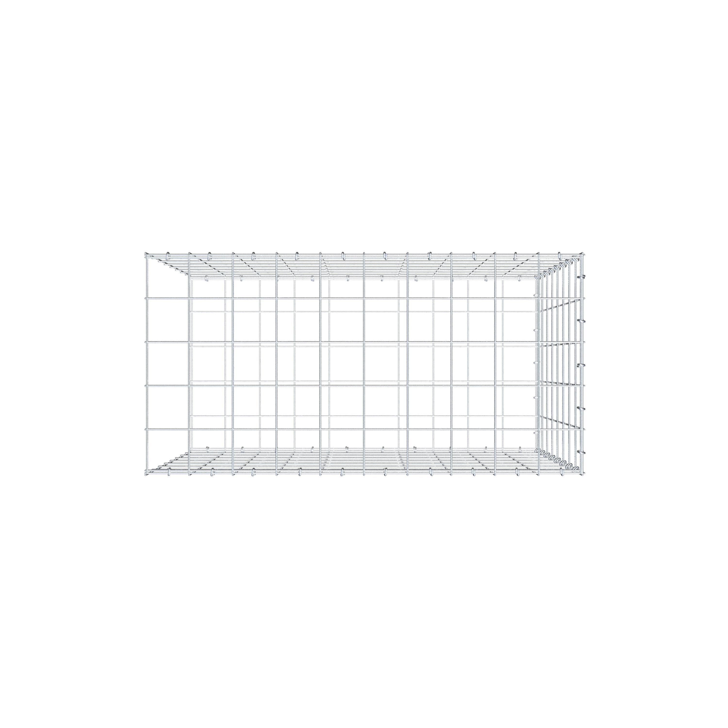 Gavión complementario de tipo 2 100 cm x 80 cm x 50 cm (L x A x P), malla 10 cm x 10 cm, anillo en C