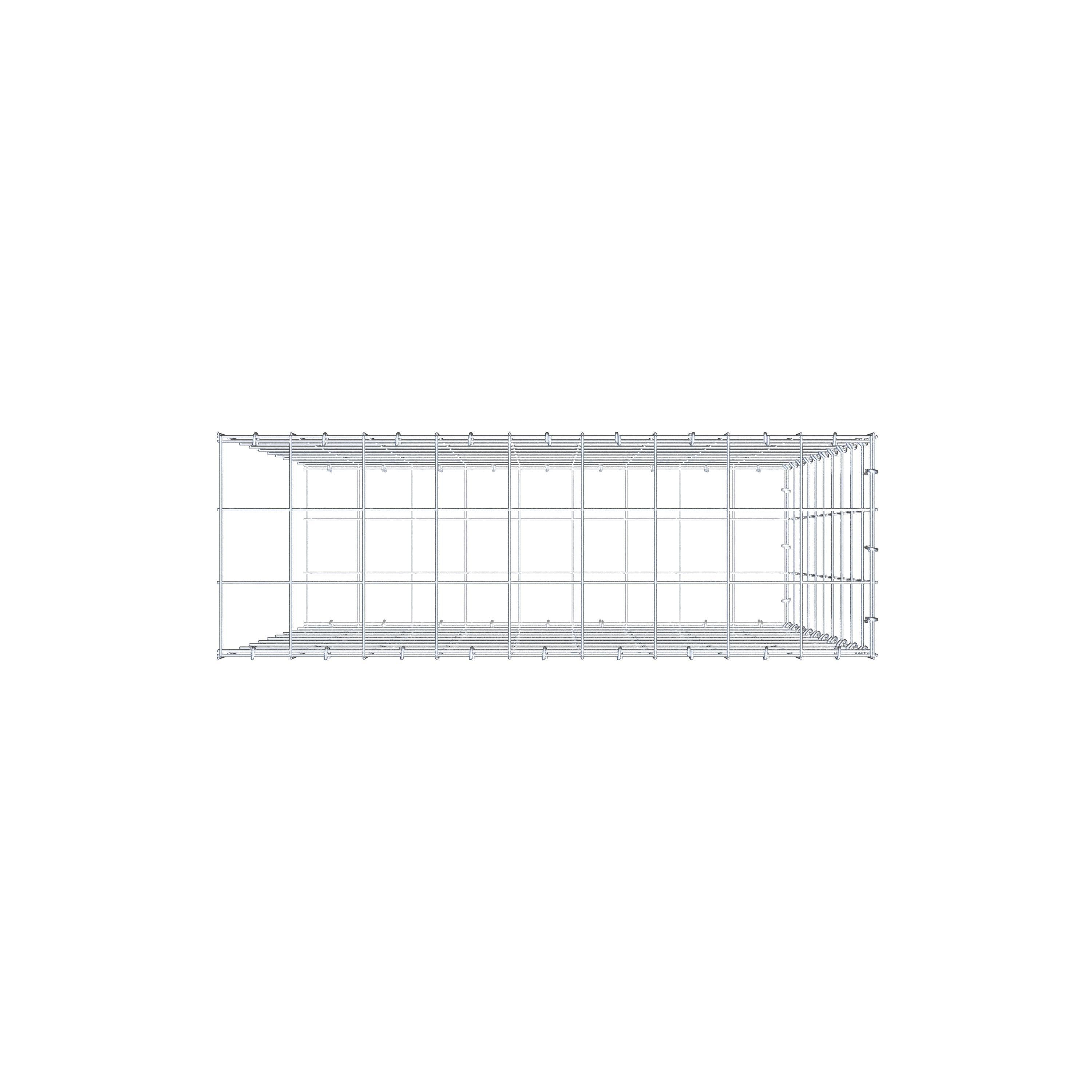 Fourche rapportée type 2 100 cm x 90 cm x 30 cm (L x H x P), mailles 10 cm x 10 cm, anneau en C