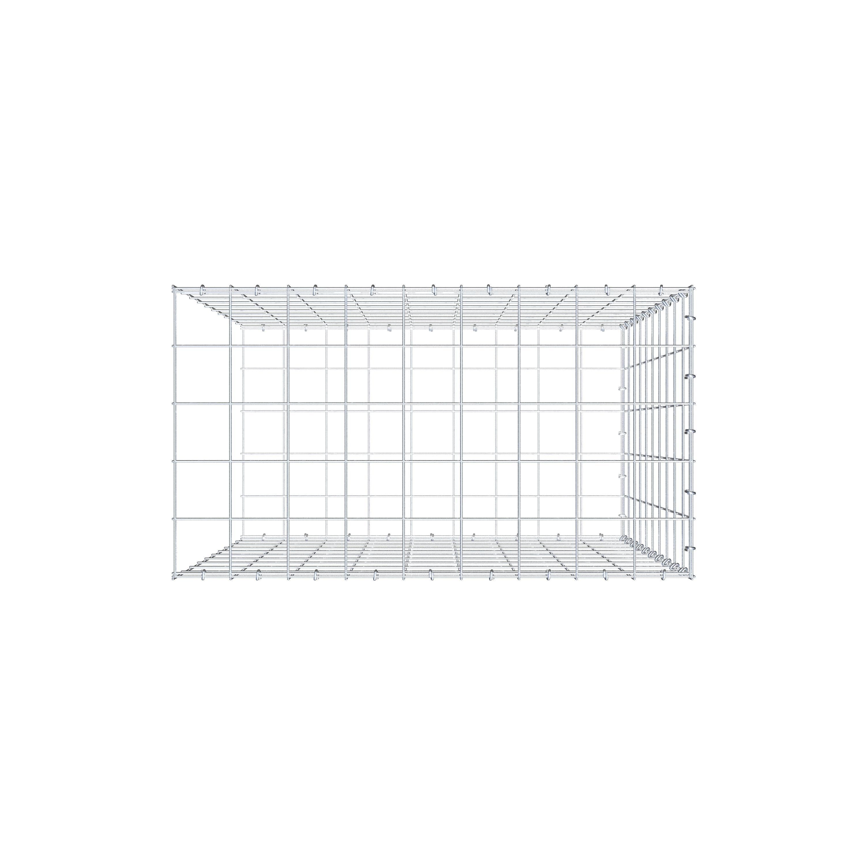 Anbaugabione Typ 2 100 cm x 90 cm x 50 cm (L x H x T), Maschenweite 10 cm x 10 cm, C-Ring