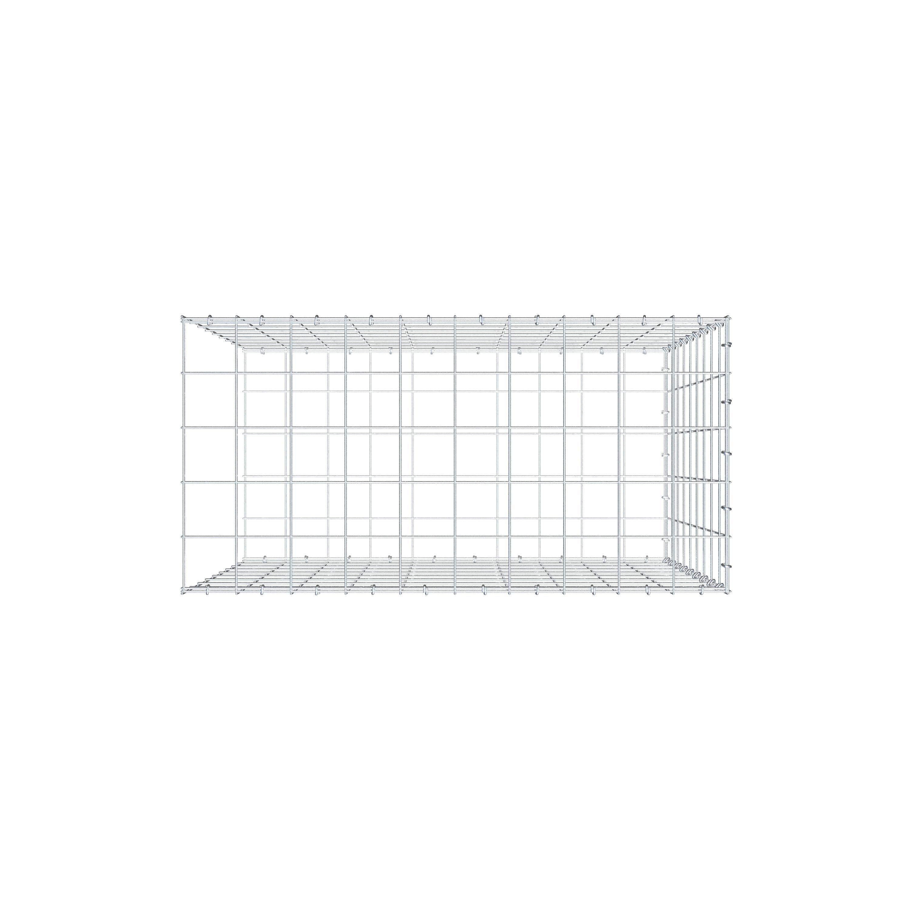 Anbaugabione Typ 2 100 cm x 90 cm x 50 cm (L x H x T), Maschenweite 10 cm x 10 cm, C-Ring