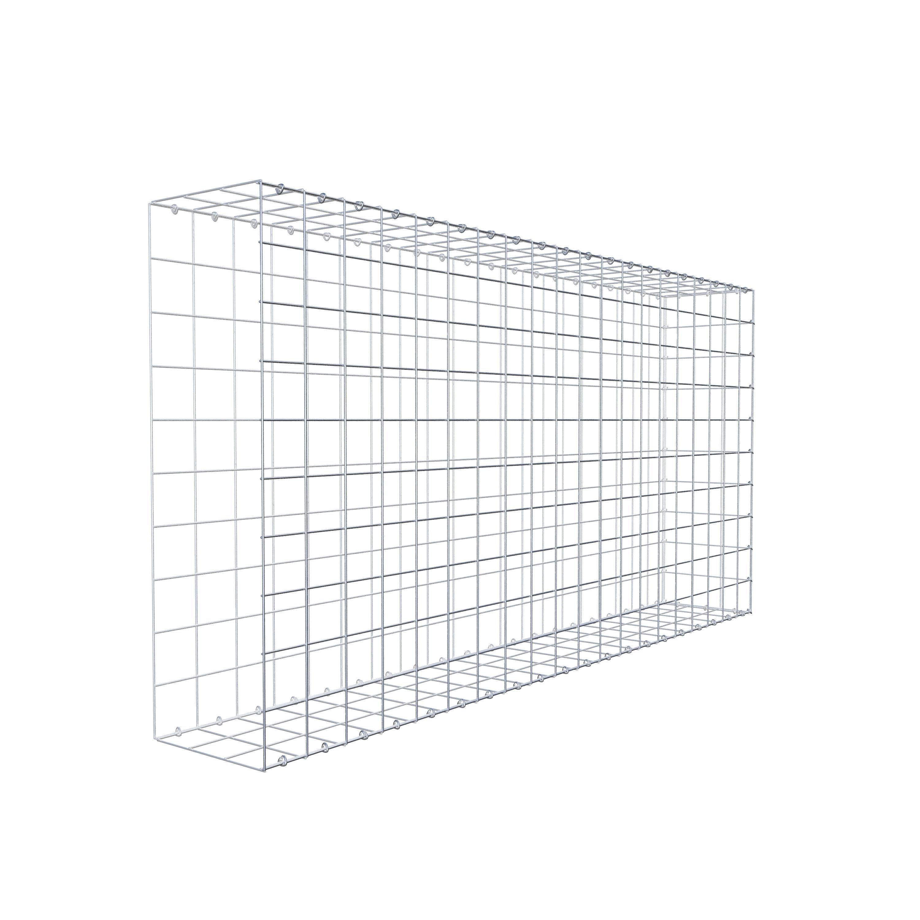 Typ 2 påbyggnadsgabion 200 cm x 100 cm x 30 cm (L x H x D), maskstorlek 10 cm x 10 cm, C-ring