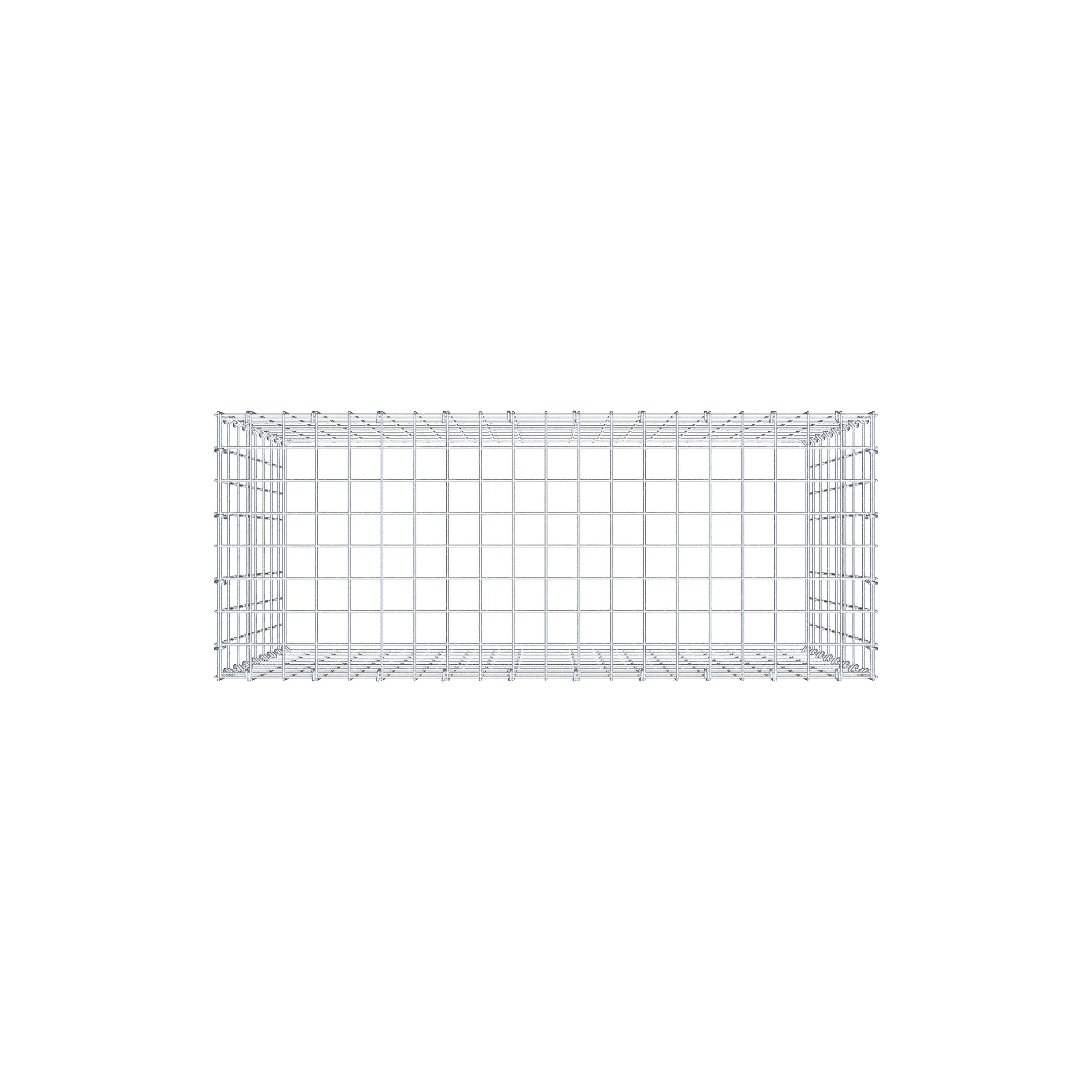 Typ 3 påbyggnadsgabion 100 cm x 80 cm x 40 cm (L x H x D), maskstorlek 5 cm x 10 cm, C-ring