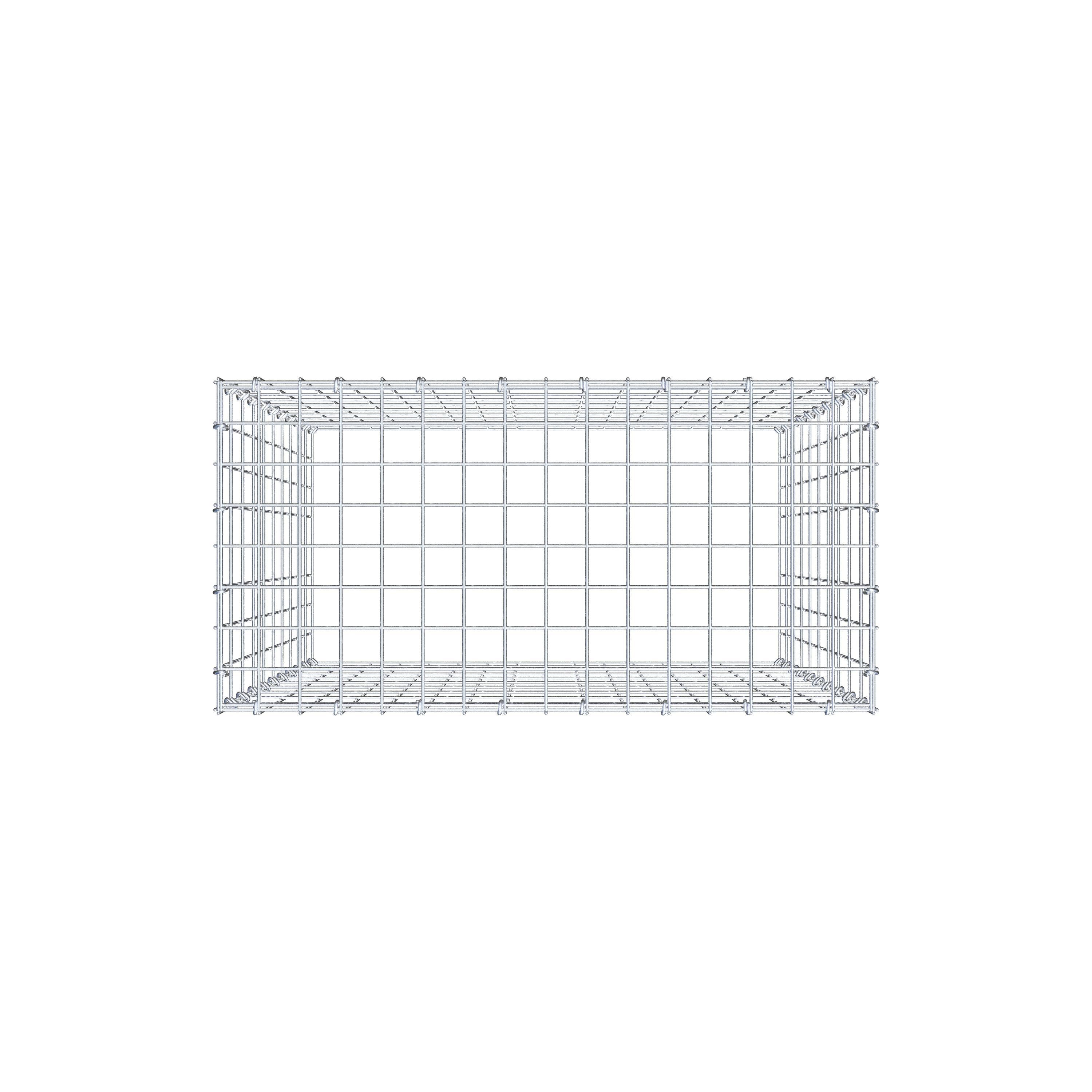 Typ 3 påbyggnadsgabion 100 cm x 80 cm x 40 cm (L x H x D), maskstorlek 5 cm x 10 cm, C-ring