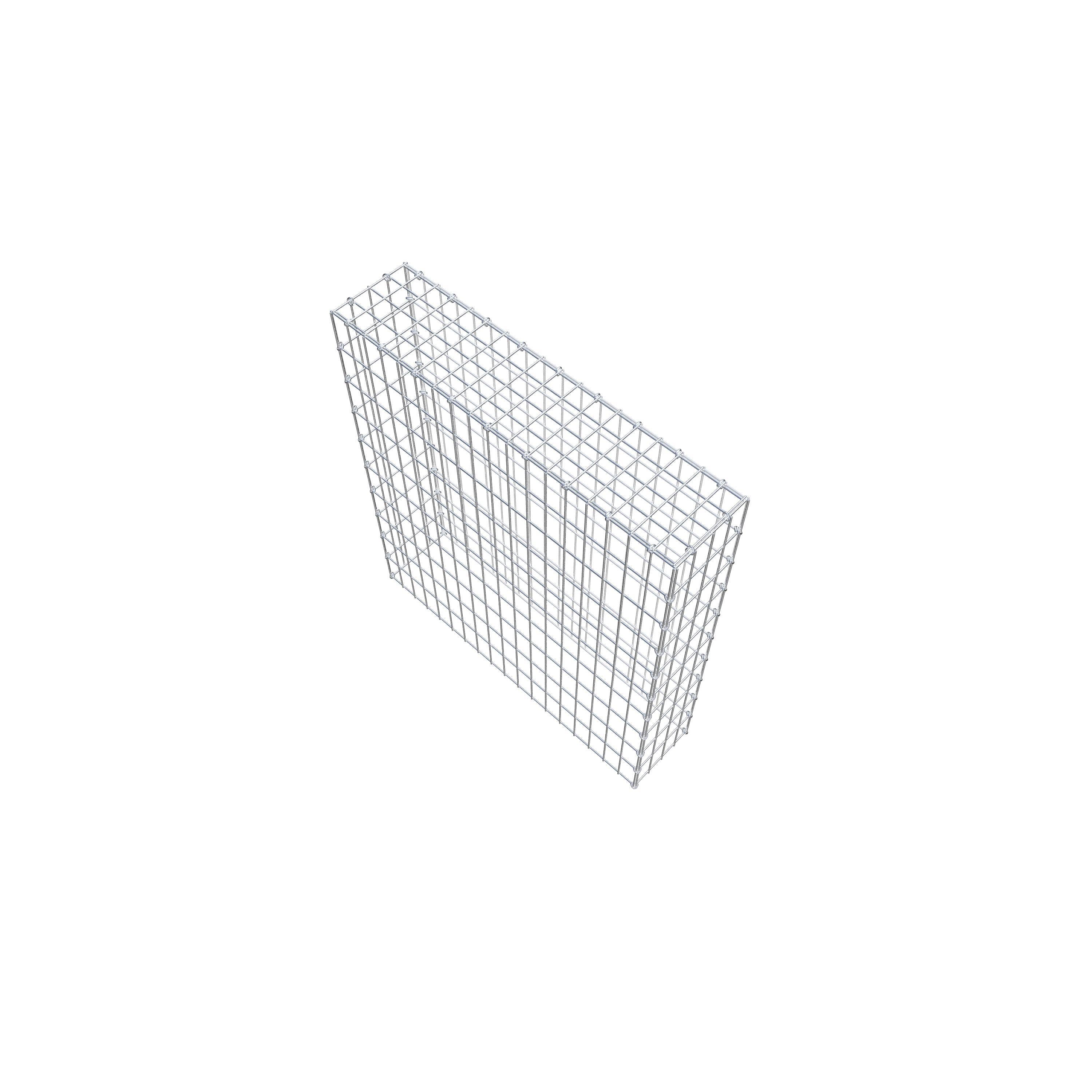 Typ 3 påbyggnadsgabion 100 cm x 90 cm x 20 cm (L x H x D), maskstorlek 5 cm x 10 cm, C-ring