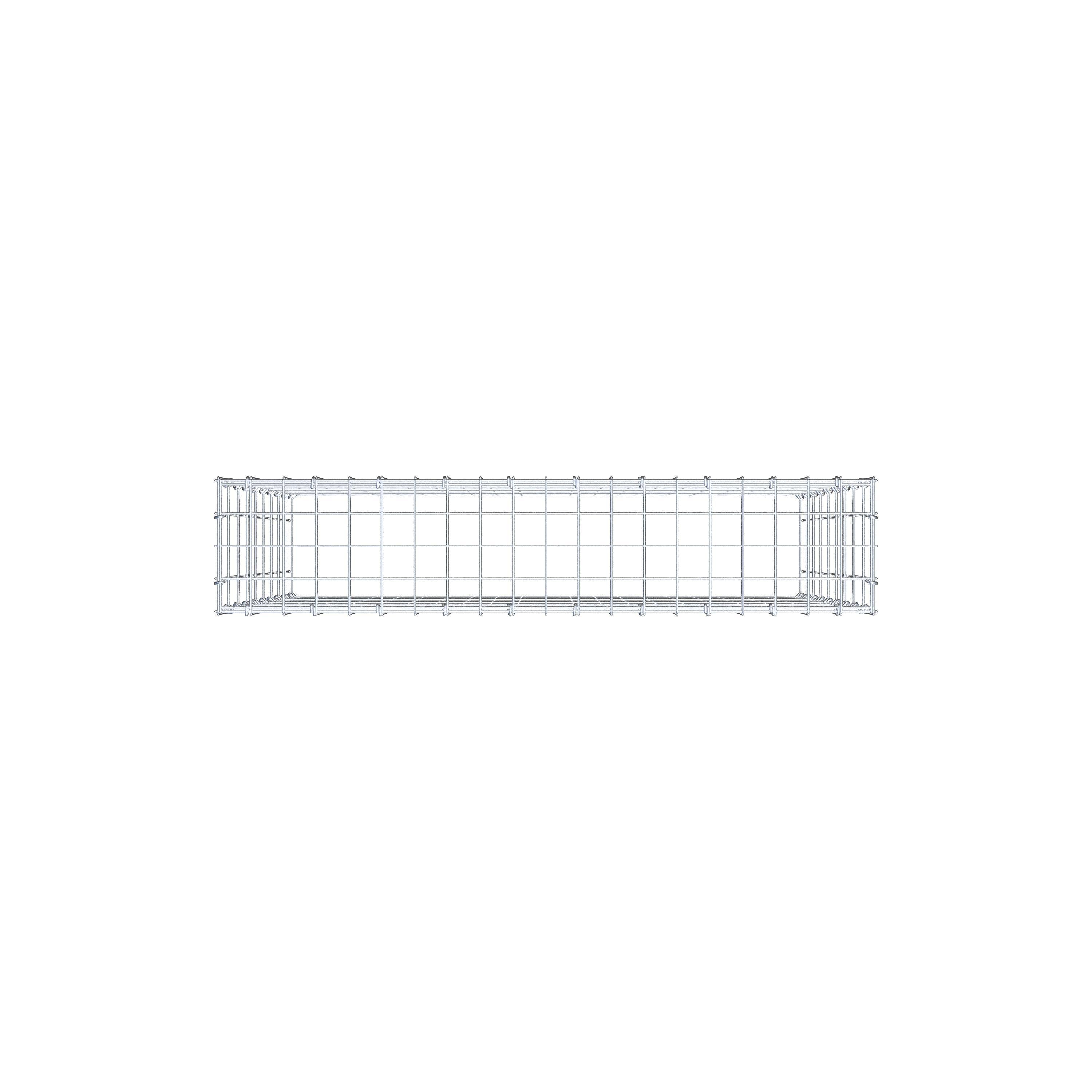 Typ 3 påbyggnadsgabion 100 cm x 90 cm x 20 cm (L x H x D), maskstorlek 5 cm x 10 cm, C-ring