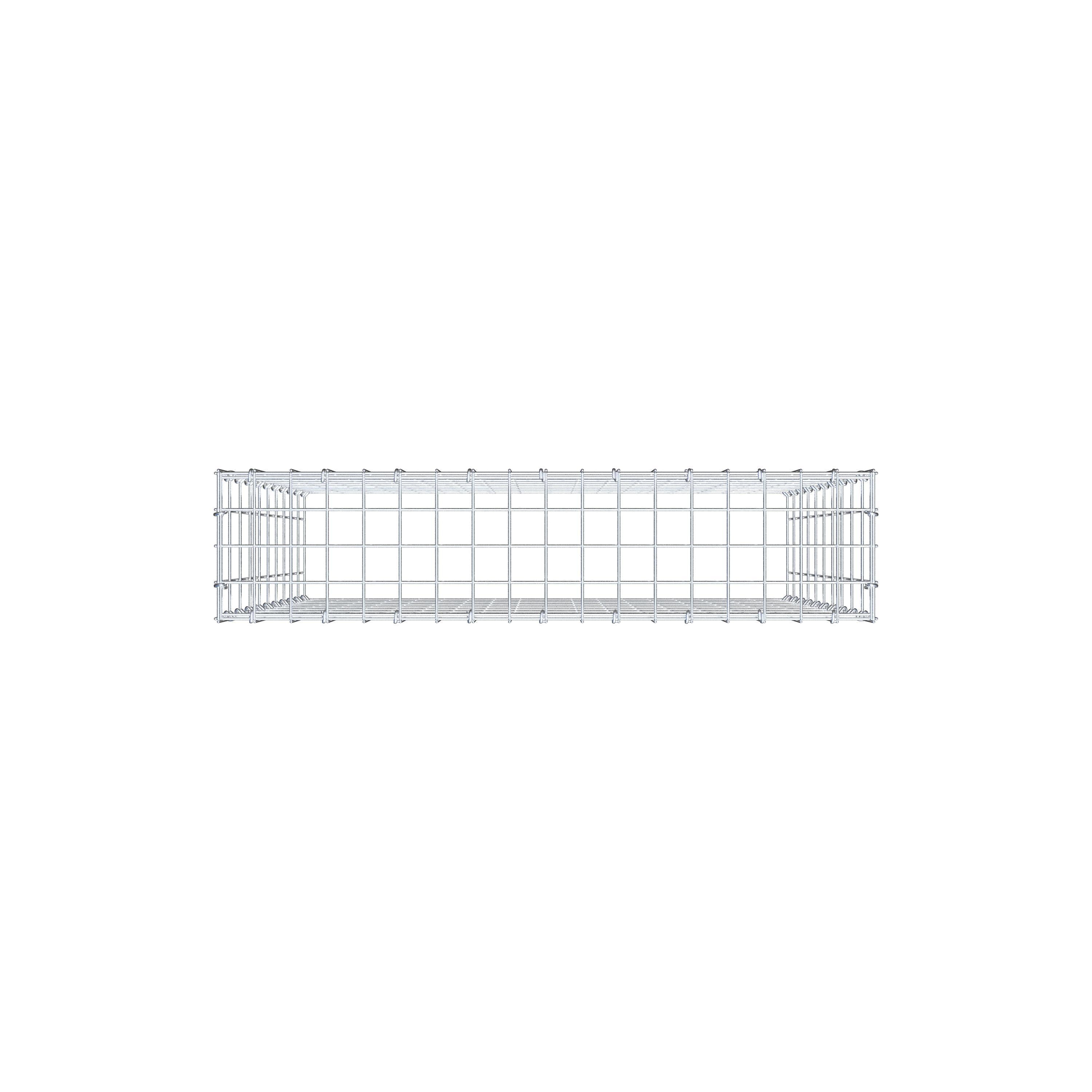 Typ 3 påbyggnadsgabion 100 cm x 90 cm x 20 cm (L x H x D), maskstorlek 5 cm x 10 cm, C-ring