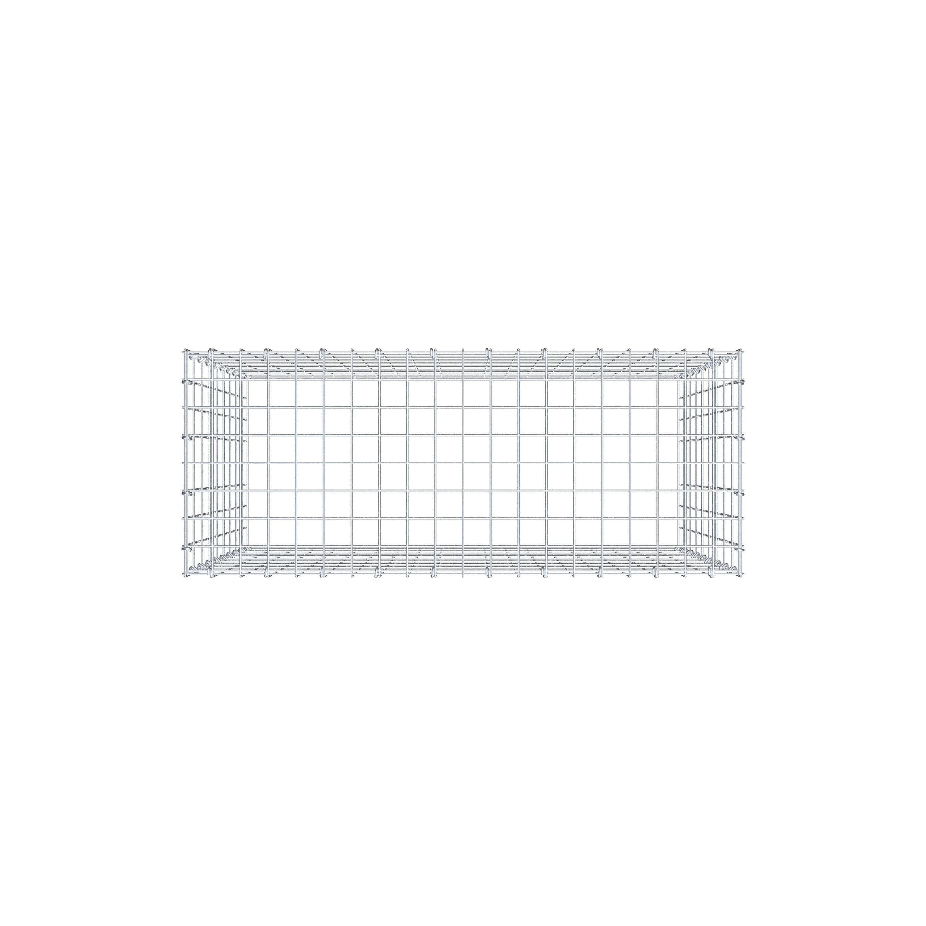 Typ 3 påbyggnadsgabion 100 cm x 90 cm x 40 cm (L x H x D), maskstorlek 5 cm x 10 cm, C-ring