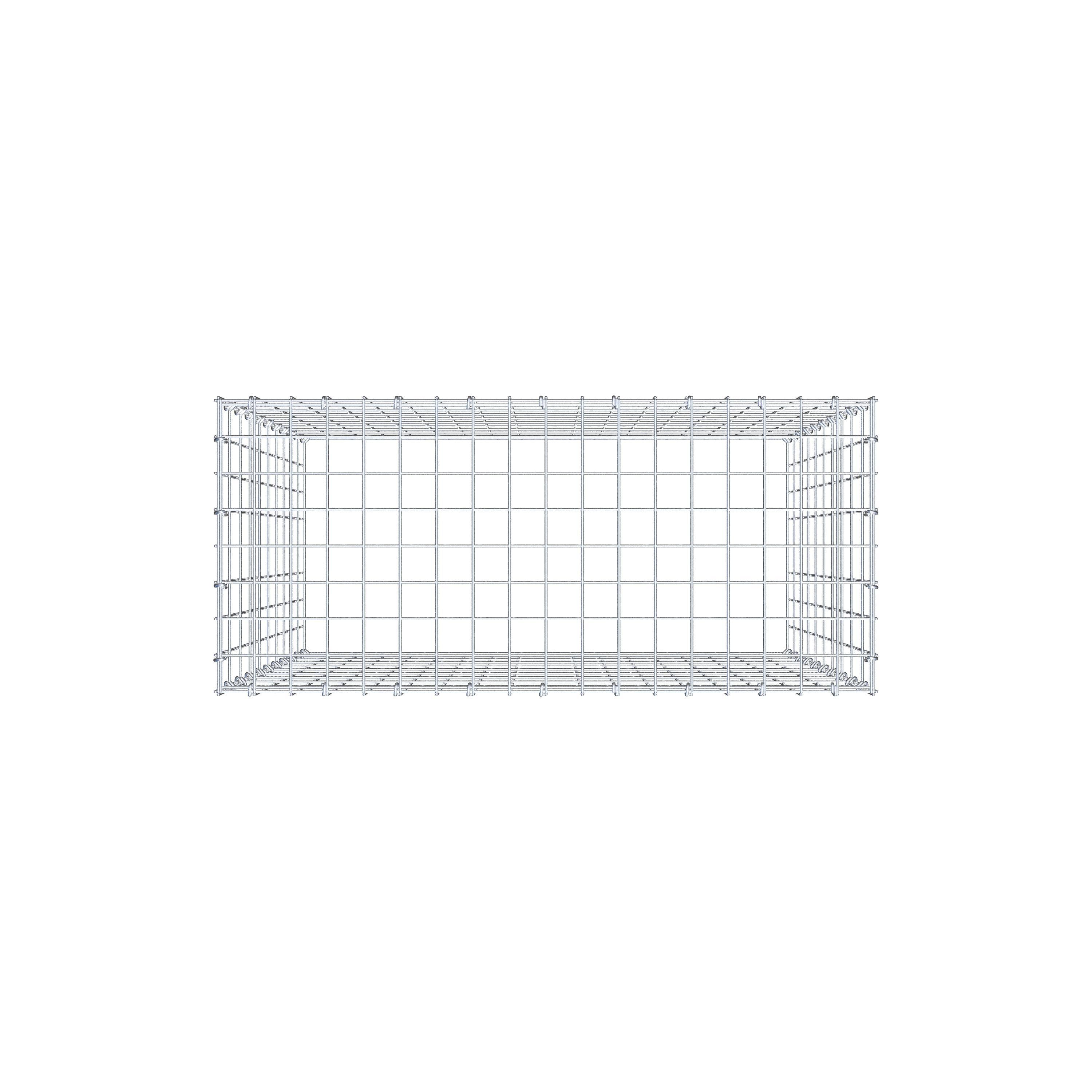Typ 3 påbyggnadsgabion 100 cm x 90 cm x 40 cm (L x H x D), maskstorlek 5 cm x 10 cm, C-ring