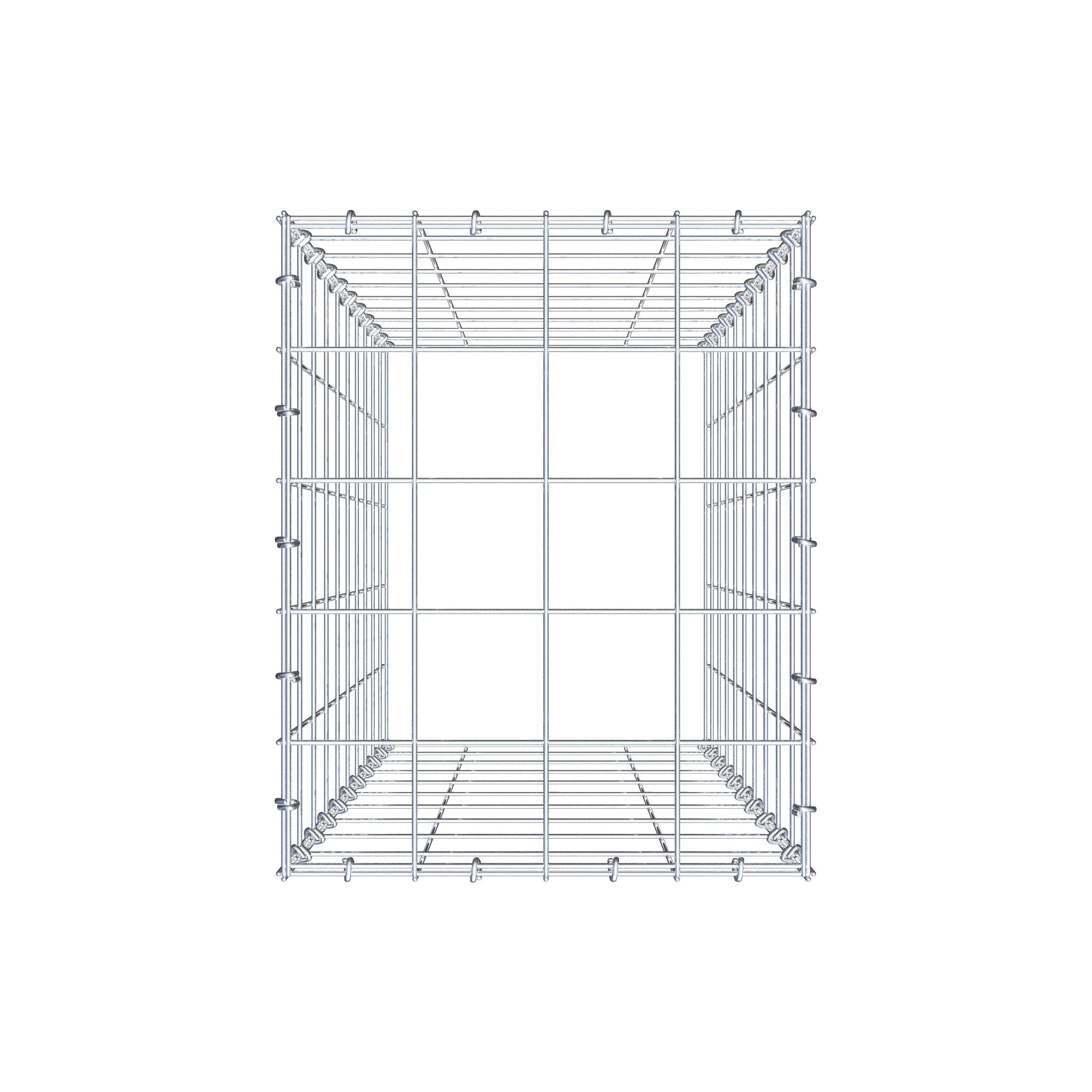 Opzetpaal type 3 100 cm x 40 cm x 50 cm (L x H x D), maaswijdte 10 cm x 10 cm, C-ring