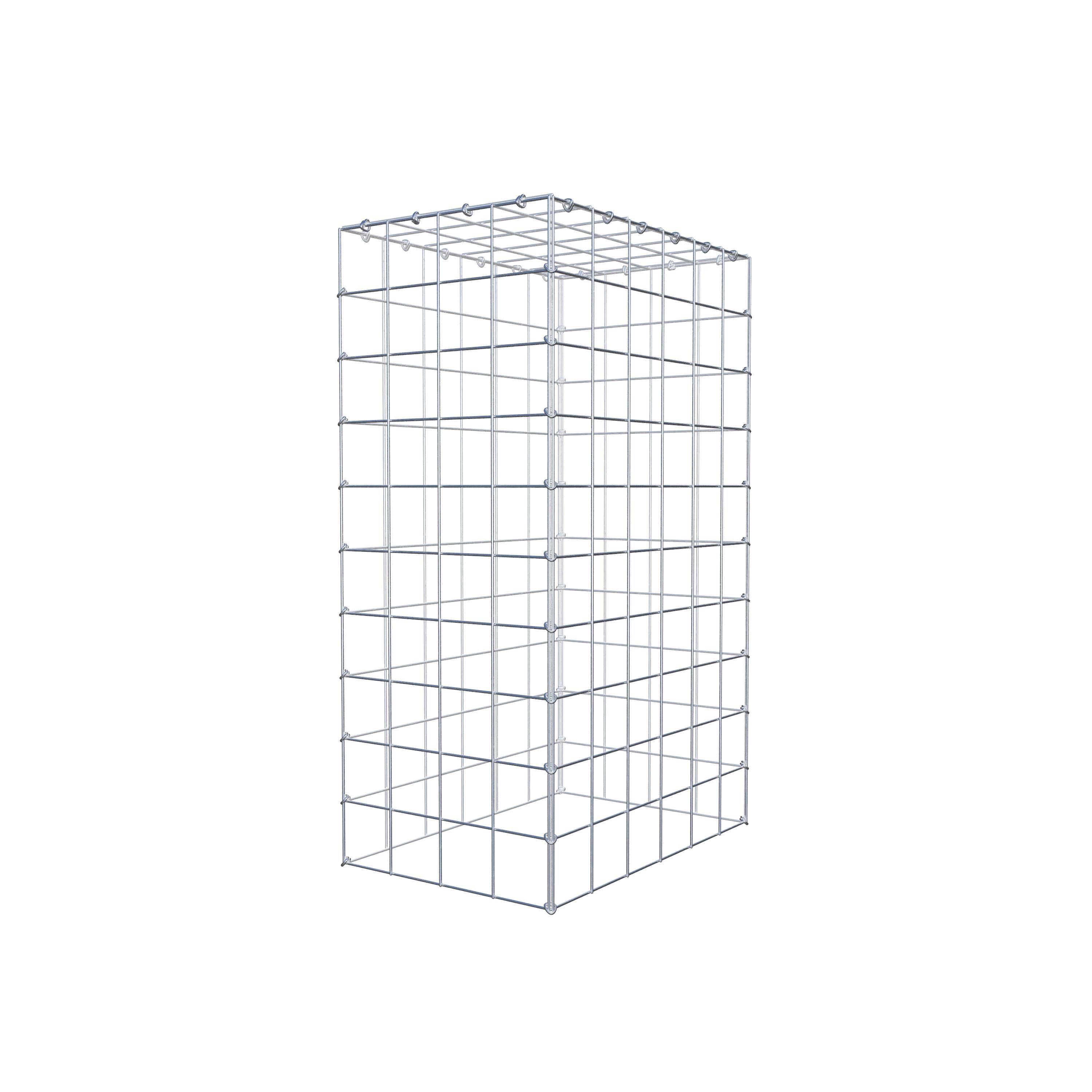 Typ 3 påbyggnadsgabion 100 cm x 60 cm x 40 cm (L x H x D), maskstorlek 10 cm x 10 cm, C-ring