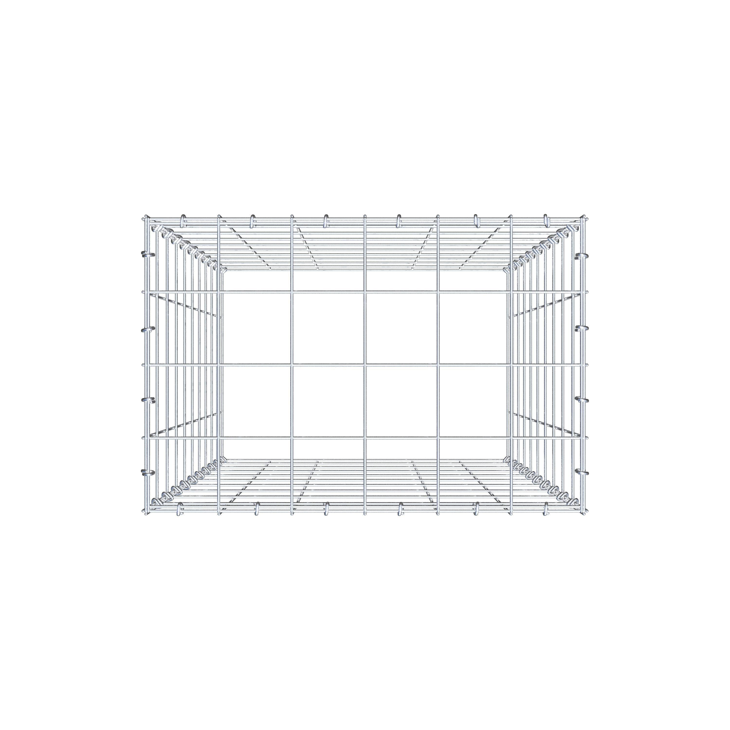 Typ 3 påbyggnadsgabion 100 cm x 60 cm x 40 cm (L x H x D), maskstorlek 10 cm x 10 cm, C-ring