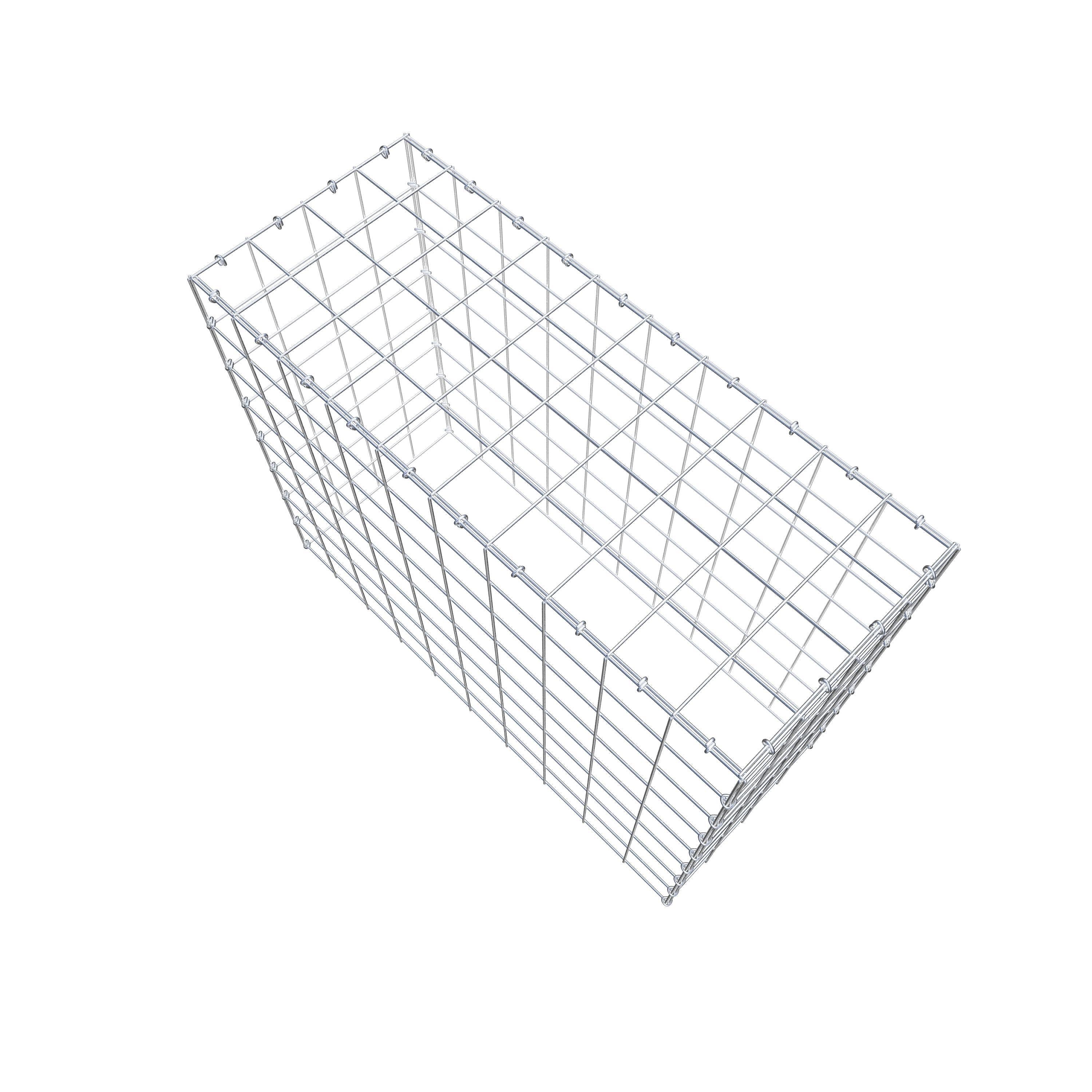 Typ 3 påbyggnadsgabion 100 cm x 80 cm x 40 cm (L x H x D), maskstorlek 10 cm x 10 cm, C-ring