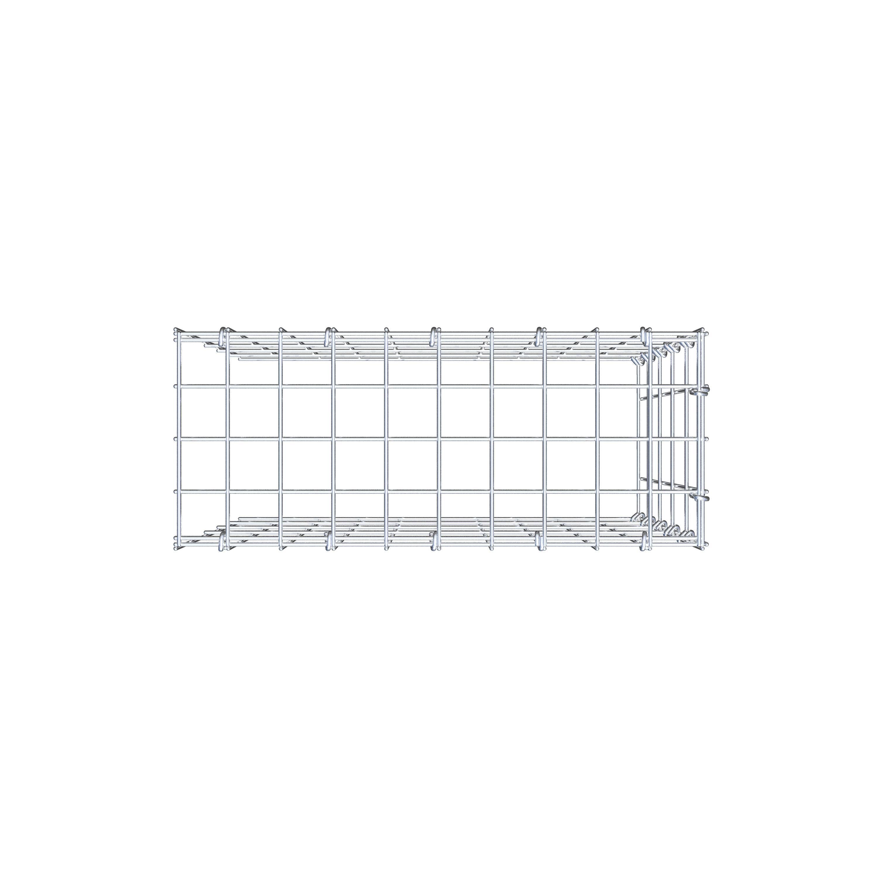 Fourche rapportée type 4 50 cm x 50 cm x 20 cm (L x H x P), mailles 5 cm x 10 cm, anneau en C