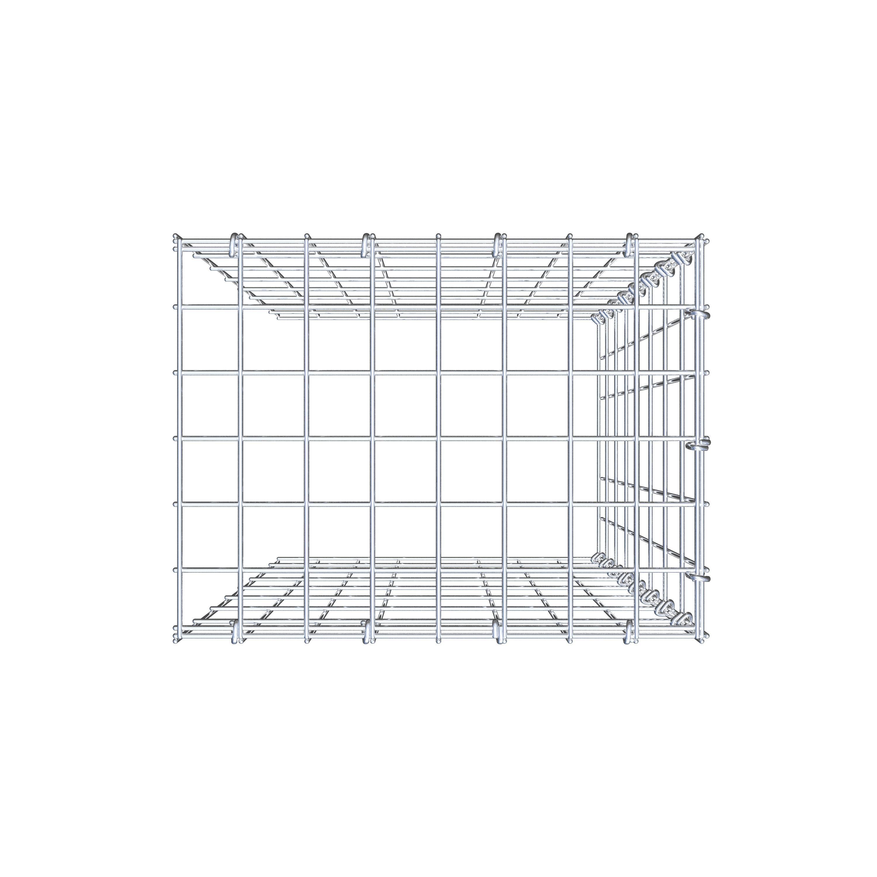 Monteret gabion type 4 80 cm x 40 cm x 30 cm (L x H x D), maskestørrelse 5 cm x 10 cm, C-ring