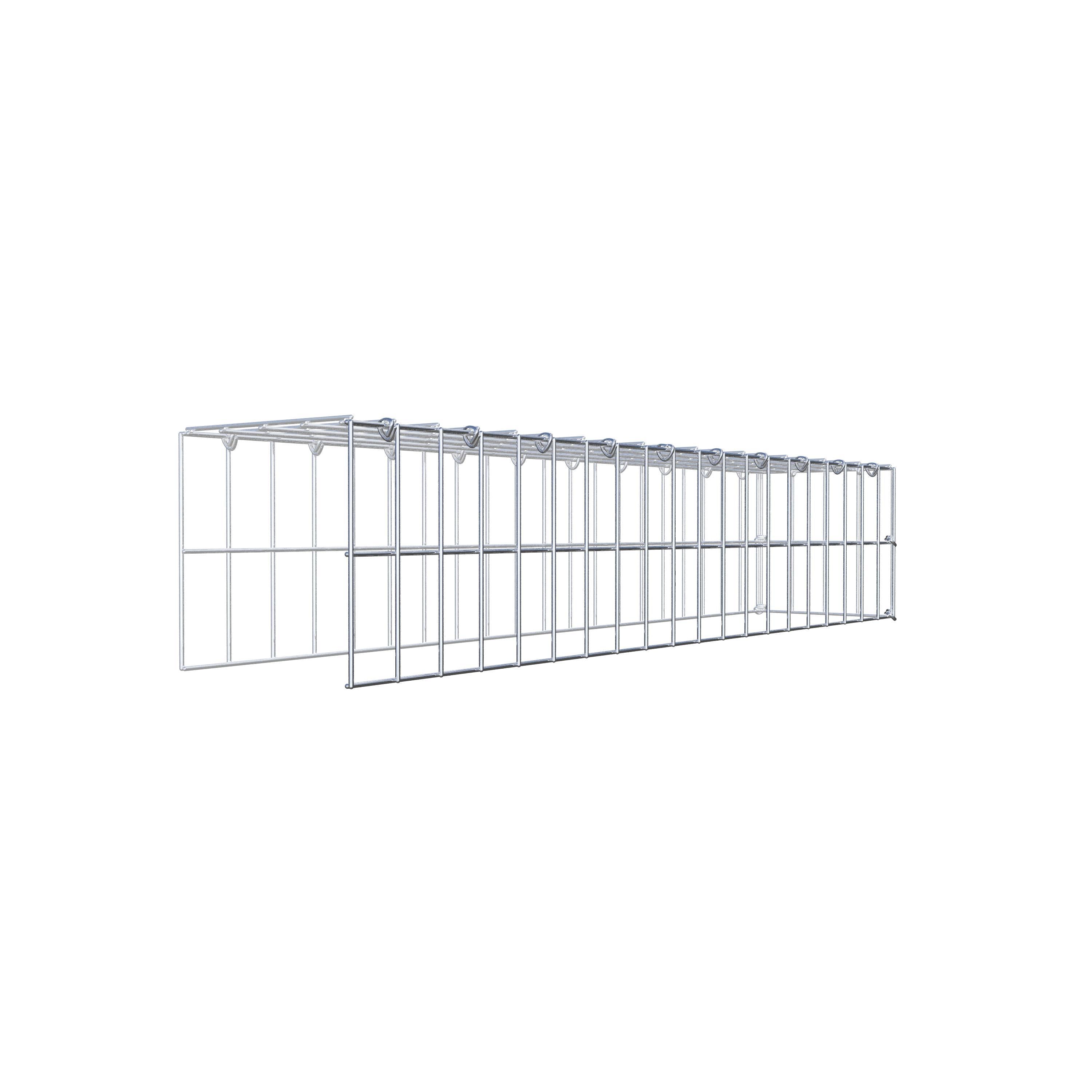 Extra gabion typ 4 100 cm x 20 cm x 20 cm (L x H x D), maskstorlek 5 cm x 10 cm, C-ring