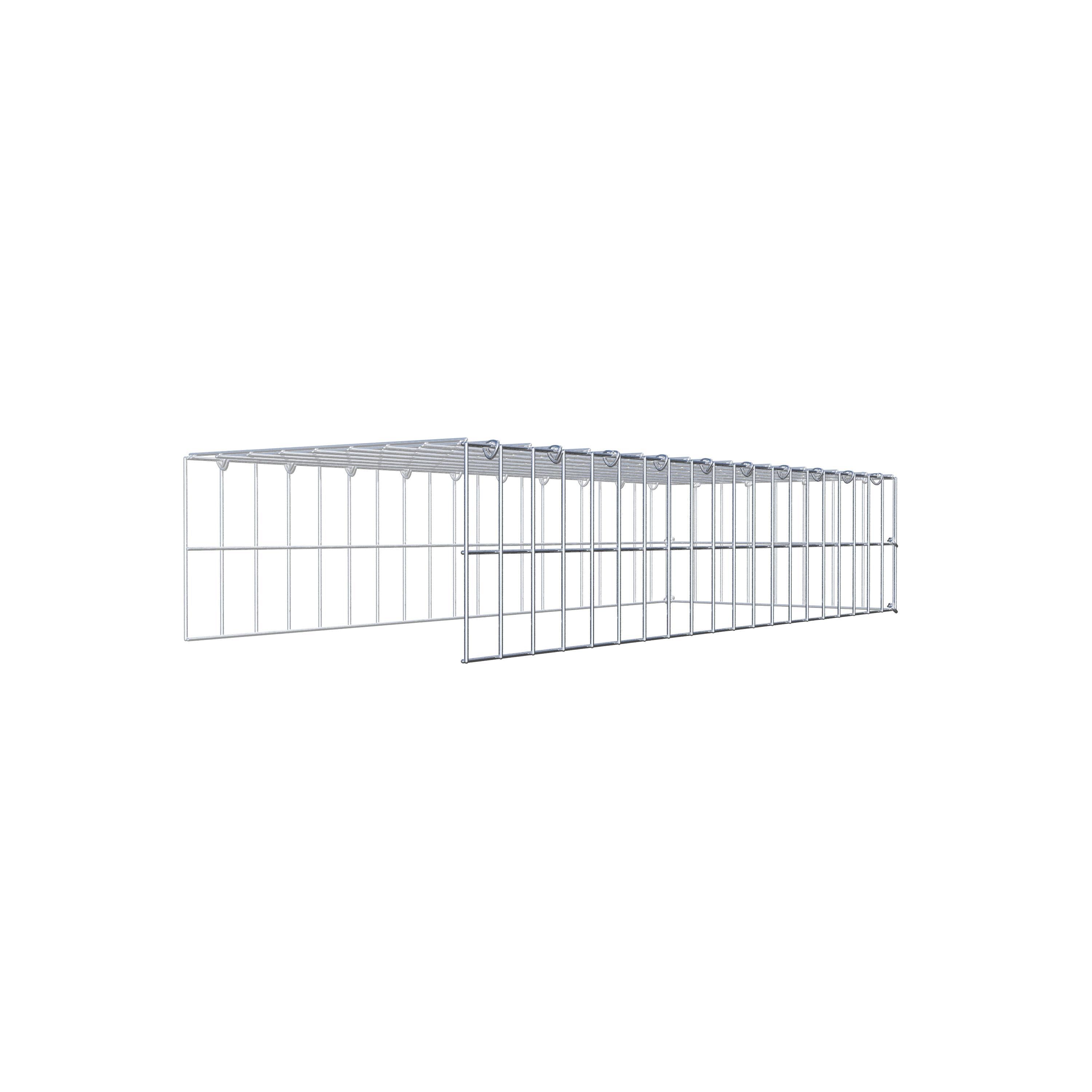 Gavión complementario de tipo 4 100 cm x 20 cm x 40 cm (largo x alto x fondo), malla 5 cm x 10 cm, anillo en C