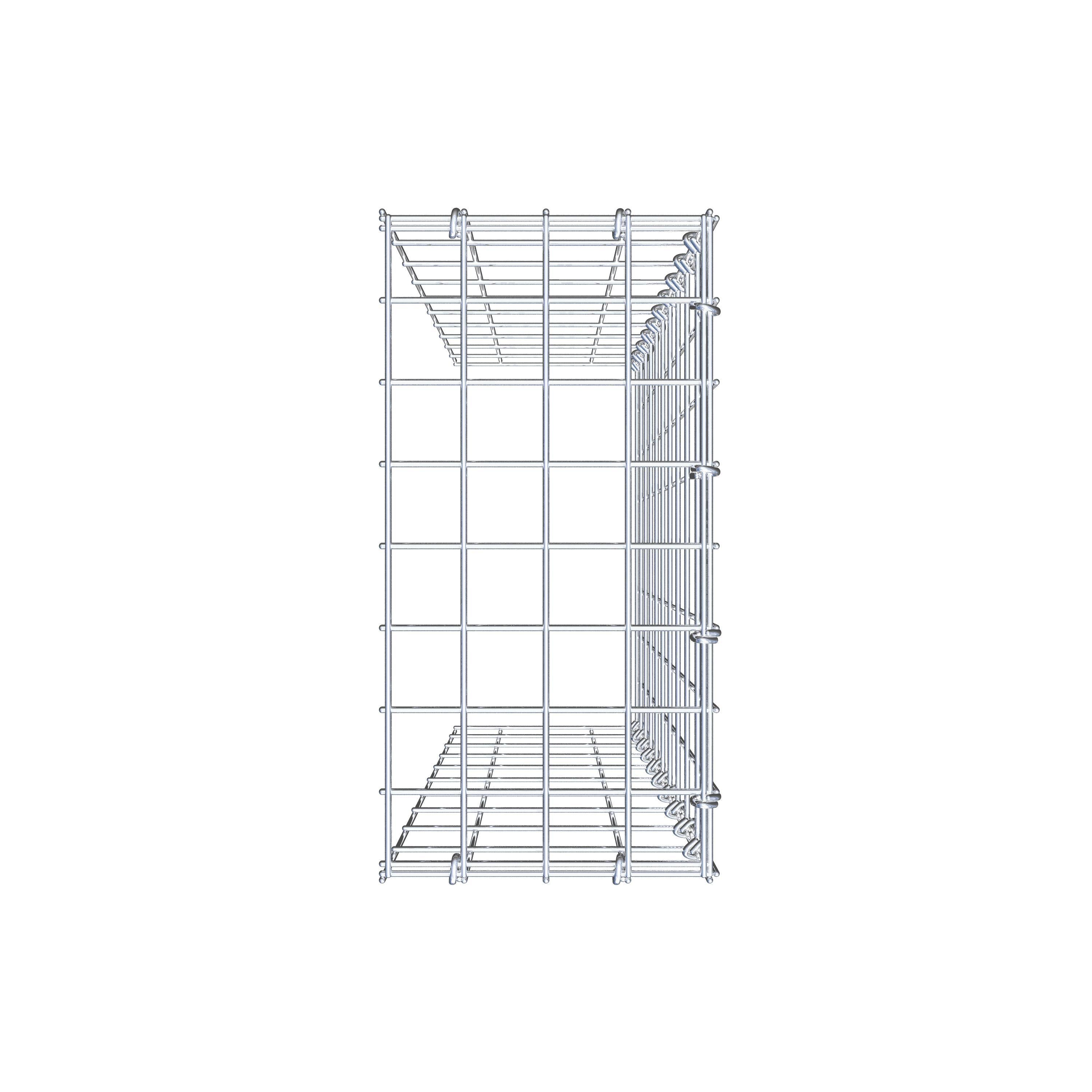 Gavión complementario de tipo 4 100 cm x 20 cm x 40 cm (largo x alto x fondo), malla 5 cm x 10 cm, anillo en C