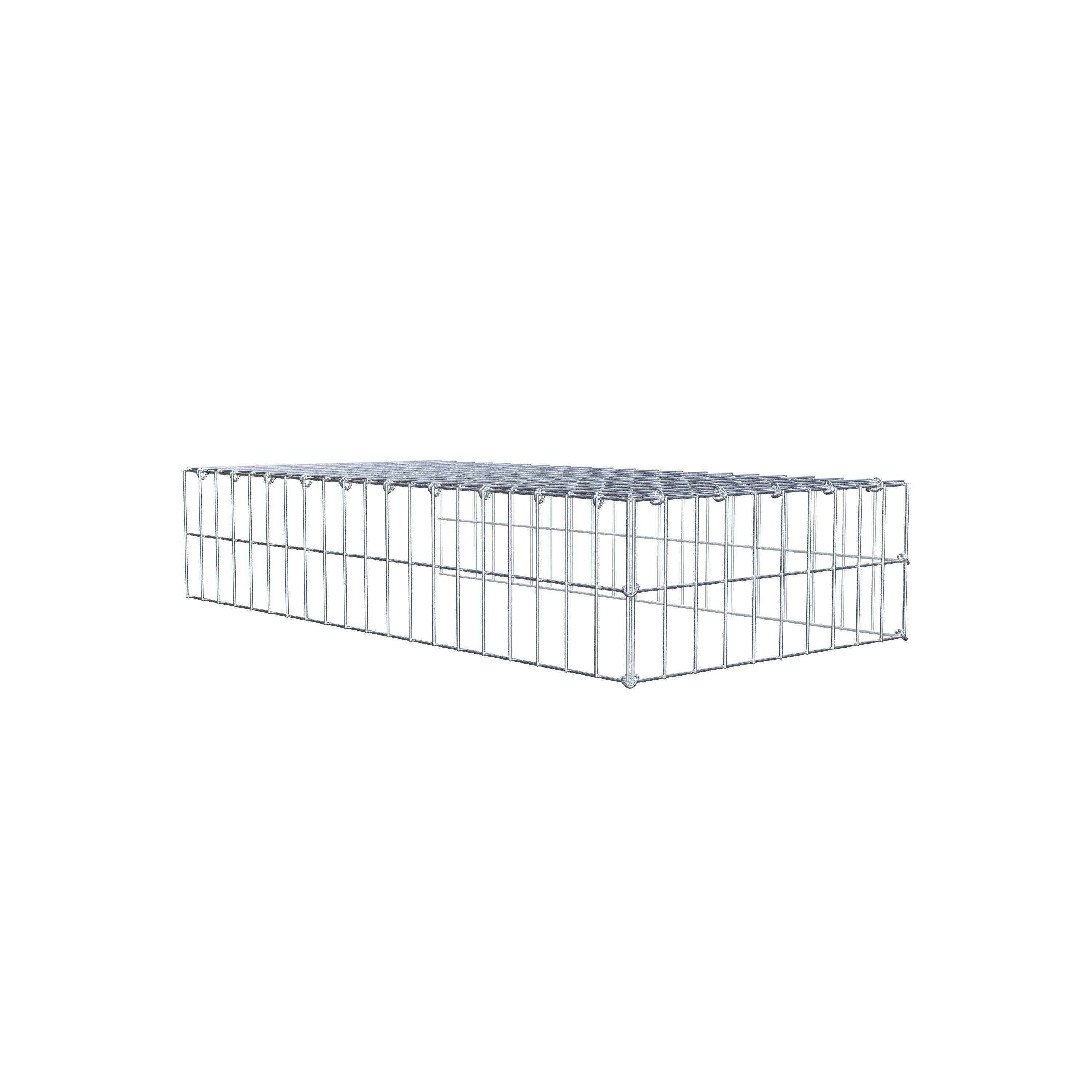 Type 4 oplegkorf 100 cm x 20 cm x 50 cm (L x H x D), maaswijdte 5 cm x 10 cm, C-ring