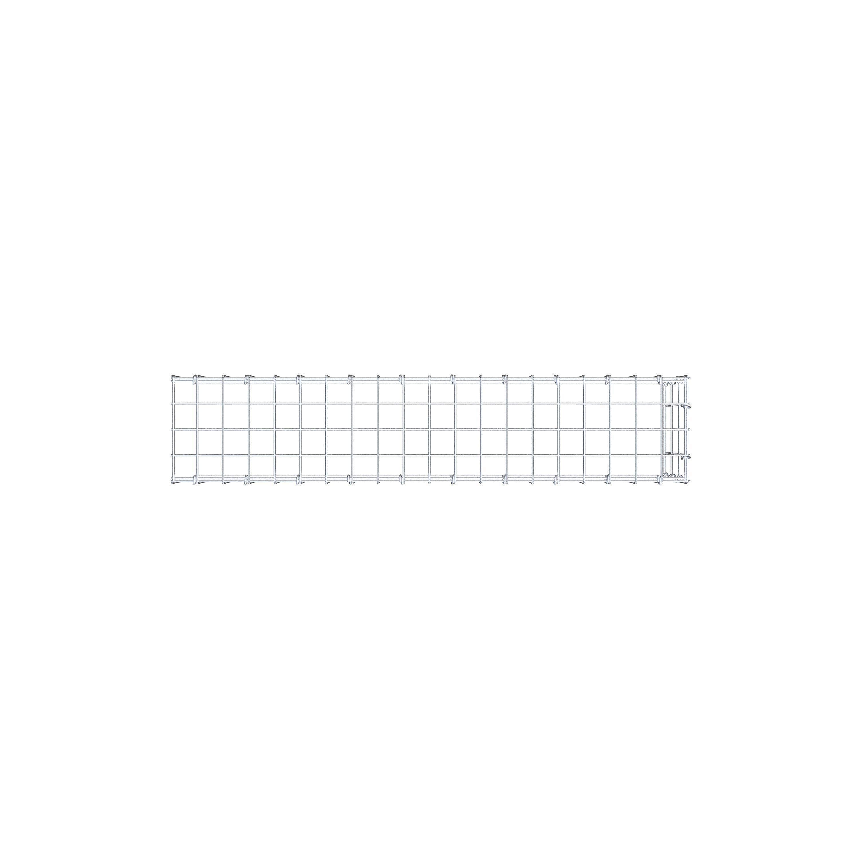 Fourche rapportée type 4 100 cm x 30 cm x 20 cm (L x H x P), mailles 5 cm x 10 cm, anneau C