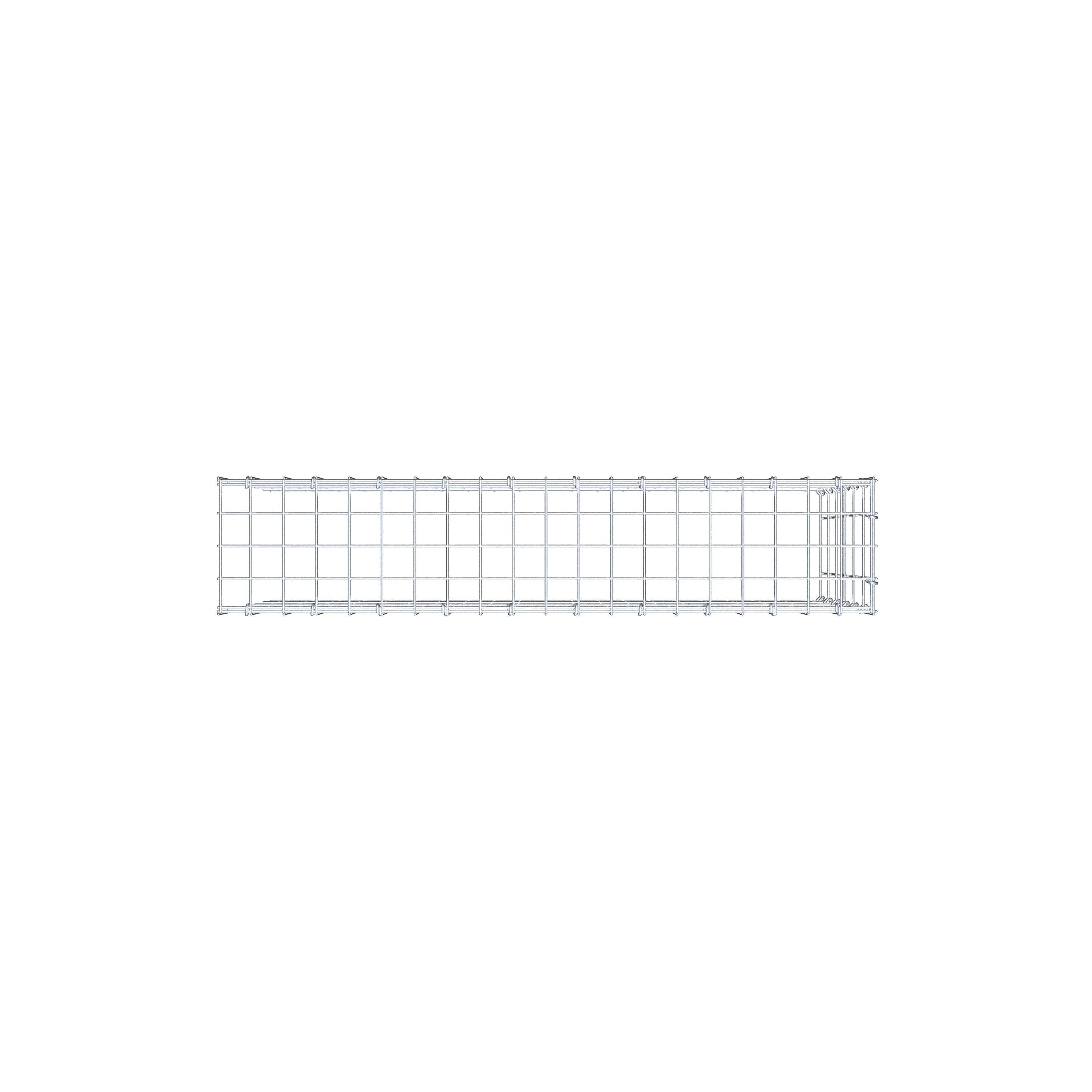 Gabbione aggiuntivo di tipo 4 100 cm x 60 cm x 20 cm (L x H x P), maglia 5 cm x 10 cm, anello a C