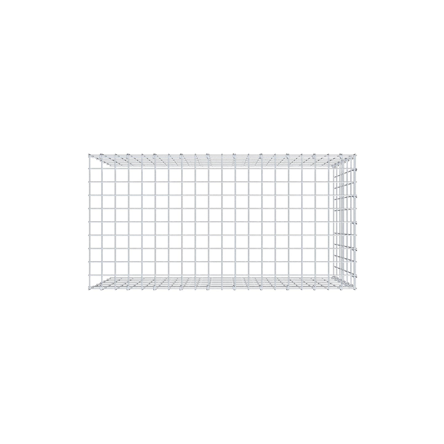 Monteret gabion type 4 100 cm x 60 cm x 50 cm (L x H x D), maskestørrelse 5 cm x 10 cm, C-ring
