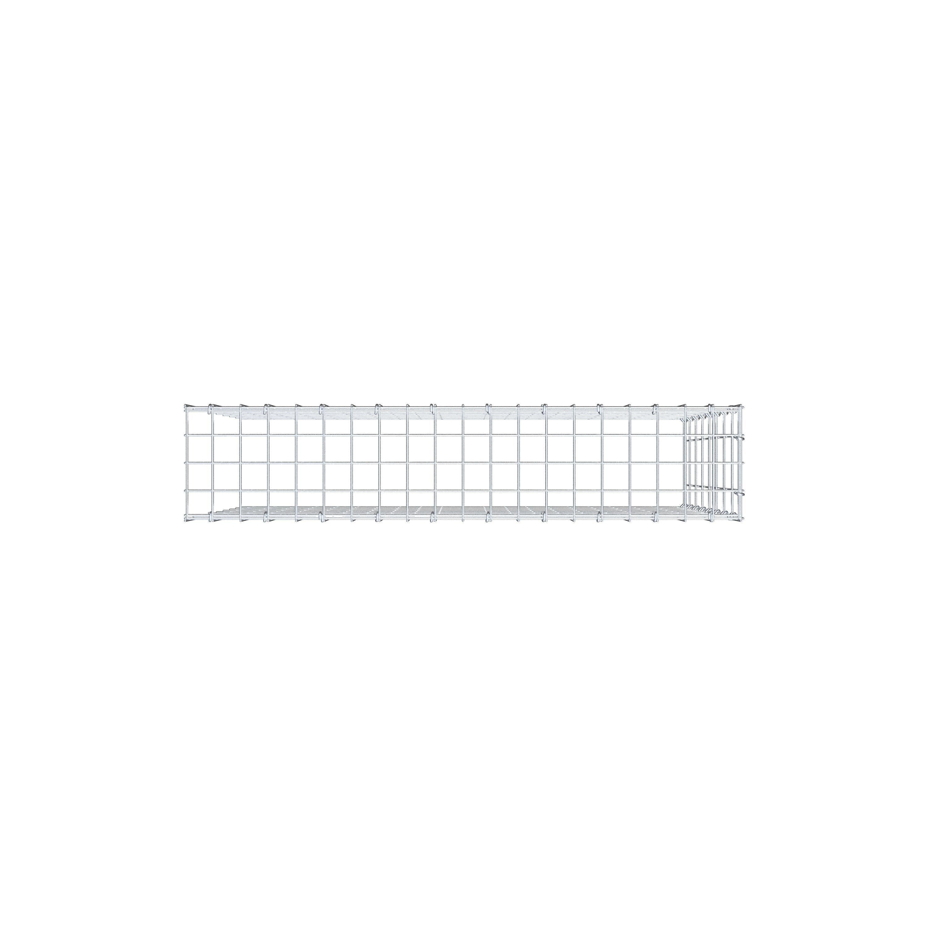 Mounted gabion type 4 100 cm x 80 cm x 20 cm (L x H x D), mesh size 5 cm x 10 cm, C-ring