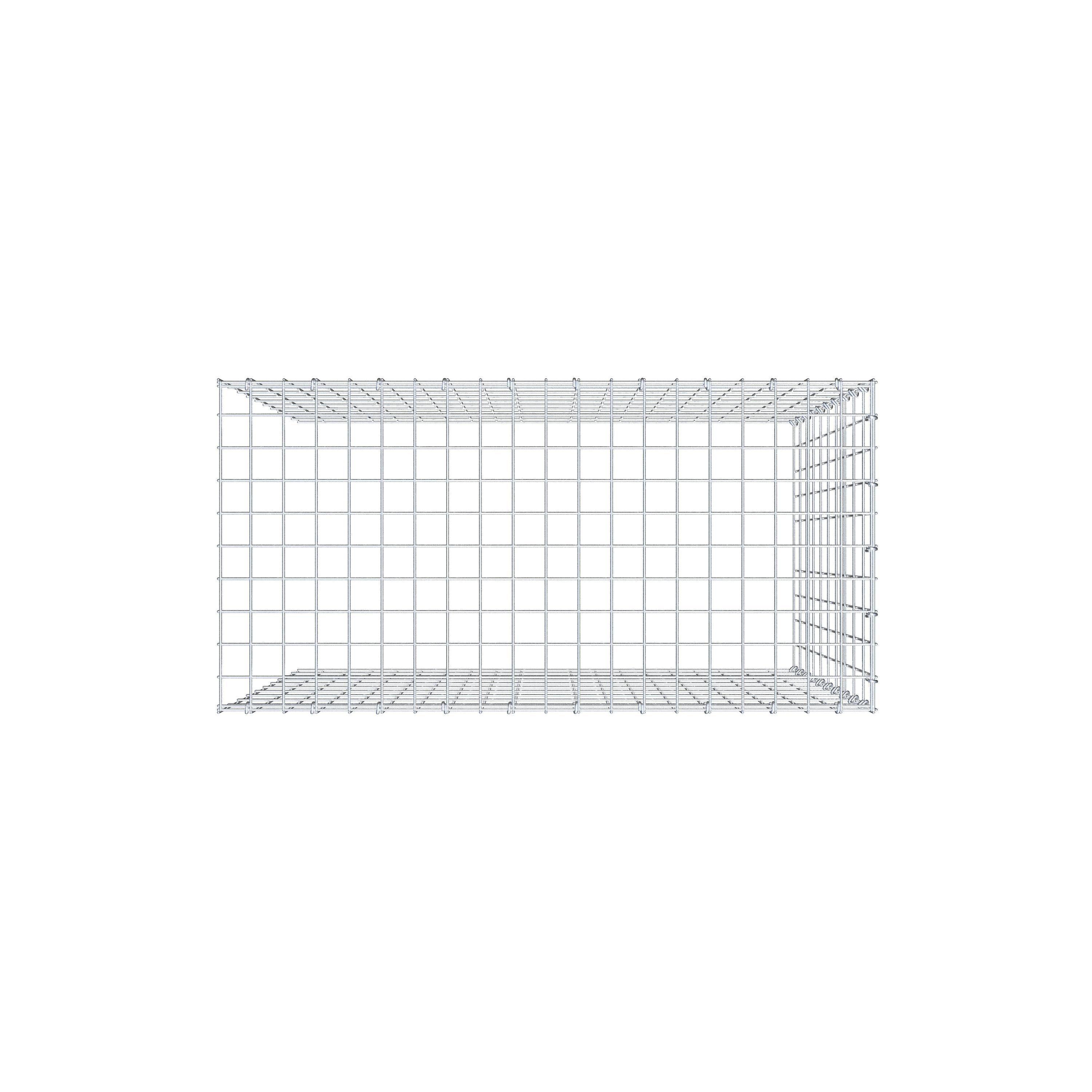 Mounted gabion type 4 100 cm x 100 cm x 50 cm (L x H x D), mesh size 5 cm x 10 cm, C-ring