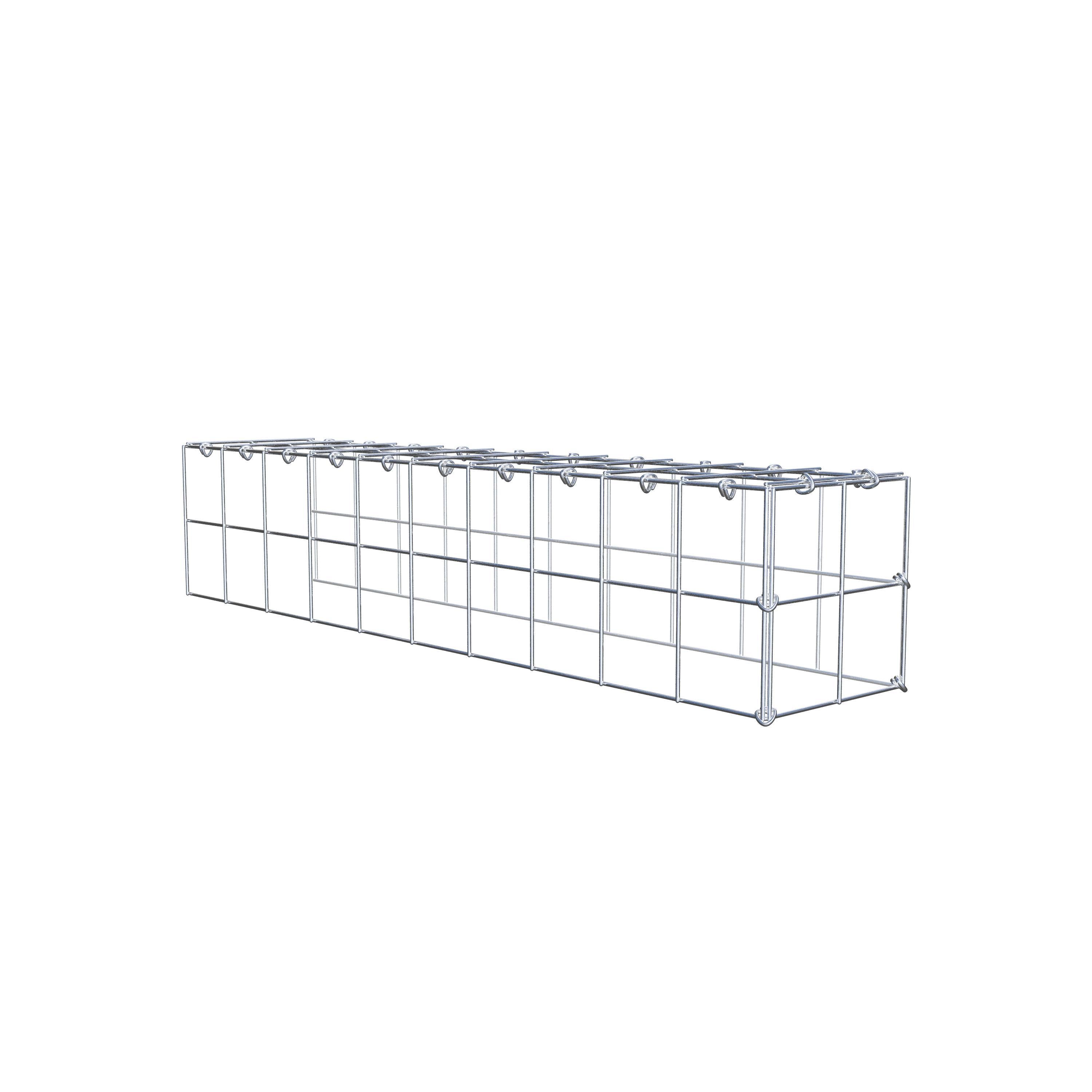Typ 4 påbyggnadsgabion 100 cm x 20 cm x 20 cm (L x H x D), maskstorlek 10 cm x 10 cm, C-ring
